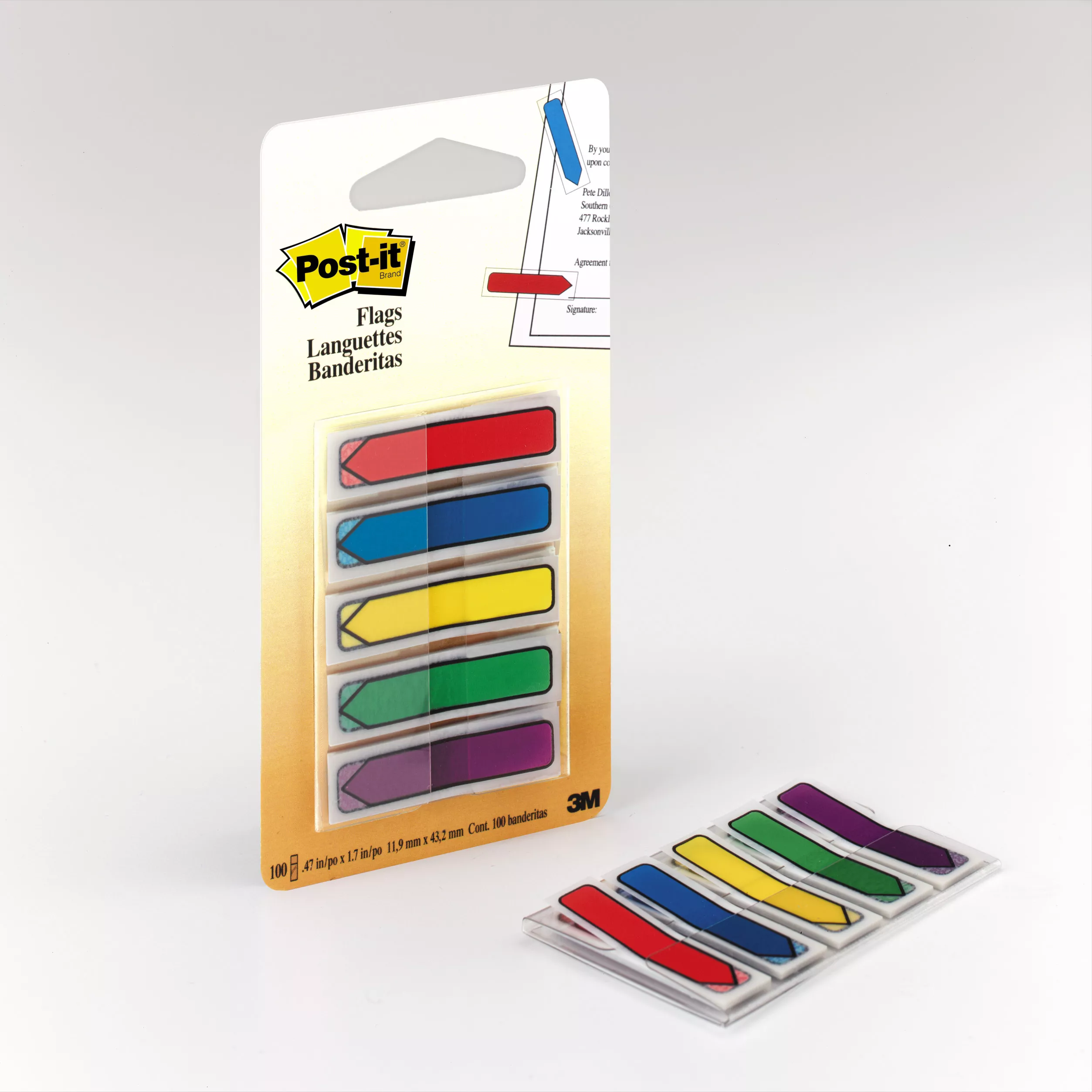 Post-it® Flags 684-ARR1, .47 in. x 1.7 in. Assorted Brights 20 each 100 TTL Flags