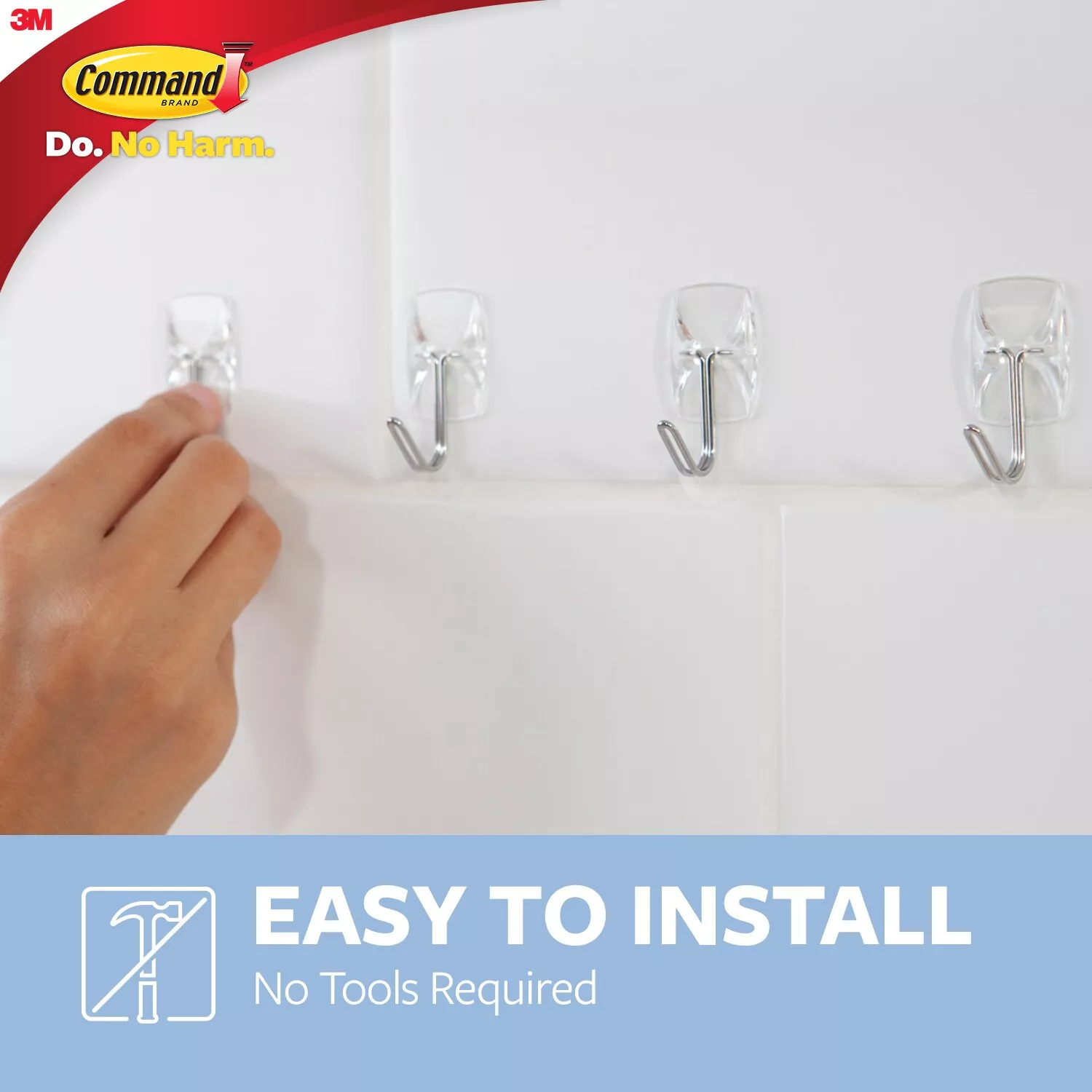 SKU 7100217716 | Command™ Small Clear Wire Hooks with Clear Strips 17067CLR-ES