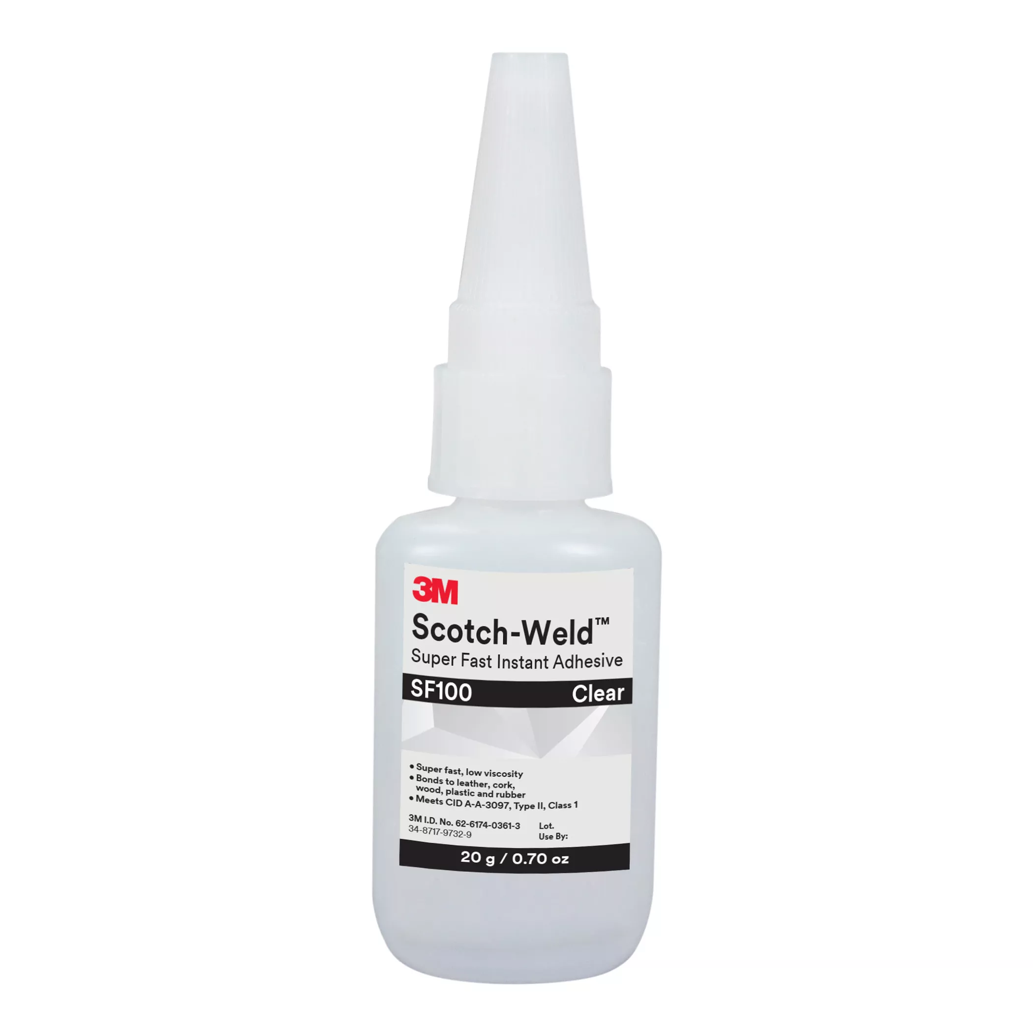 3M™ Scotch-Weld™ Super Fast Instant Adhesive SF100, Clear, 20 Gram, 10
Bottles/Case