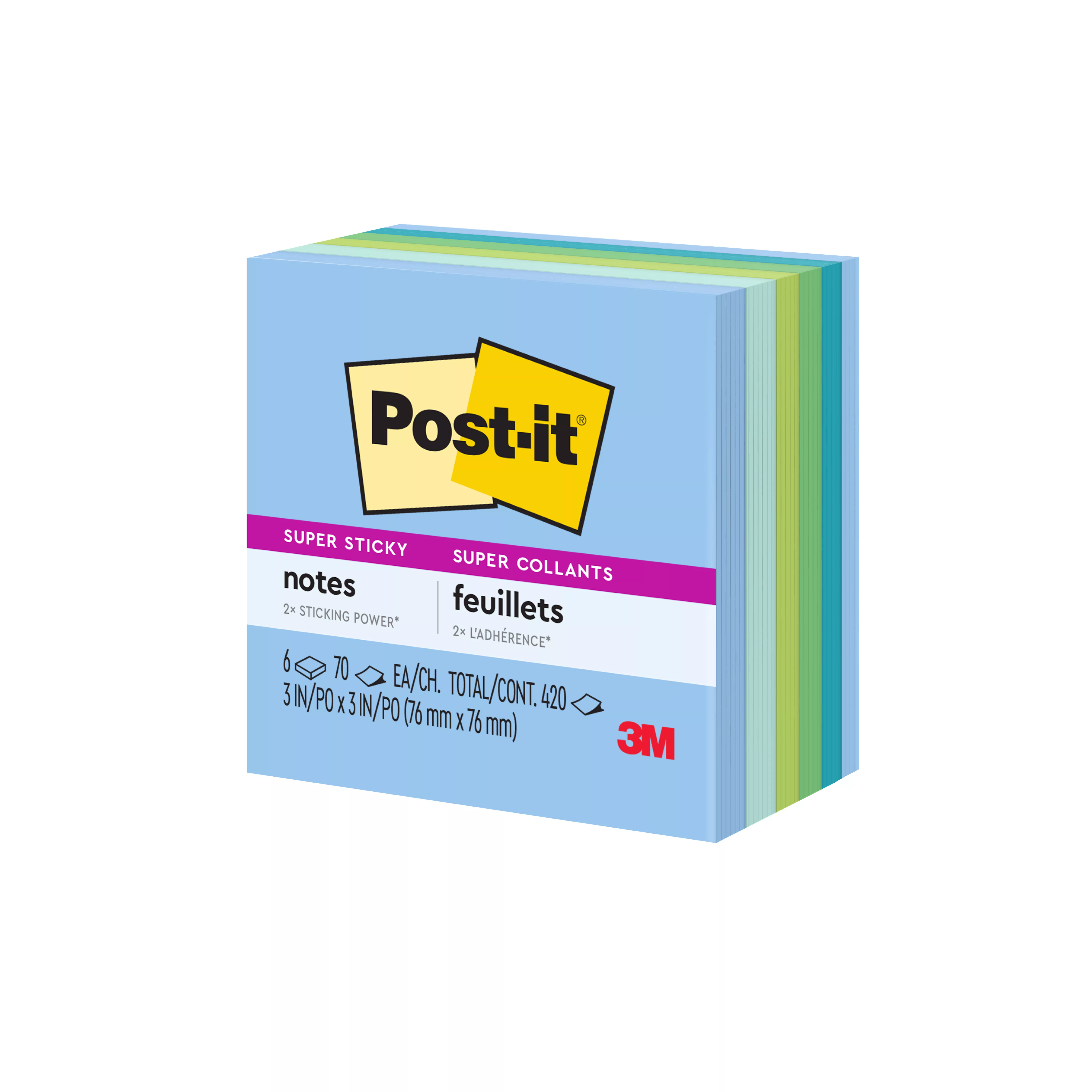 SKU 7100066315 | Post-it® Super Sticky Recycled Notes 654-6SST