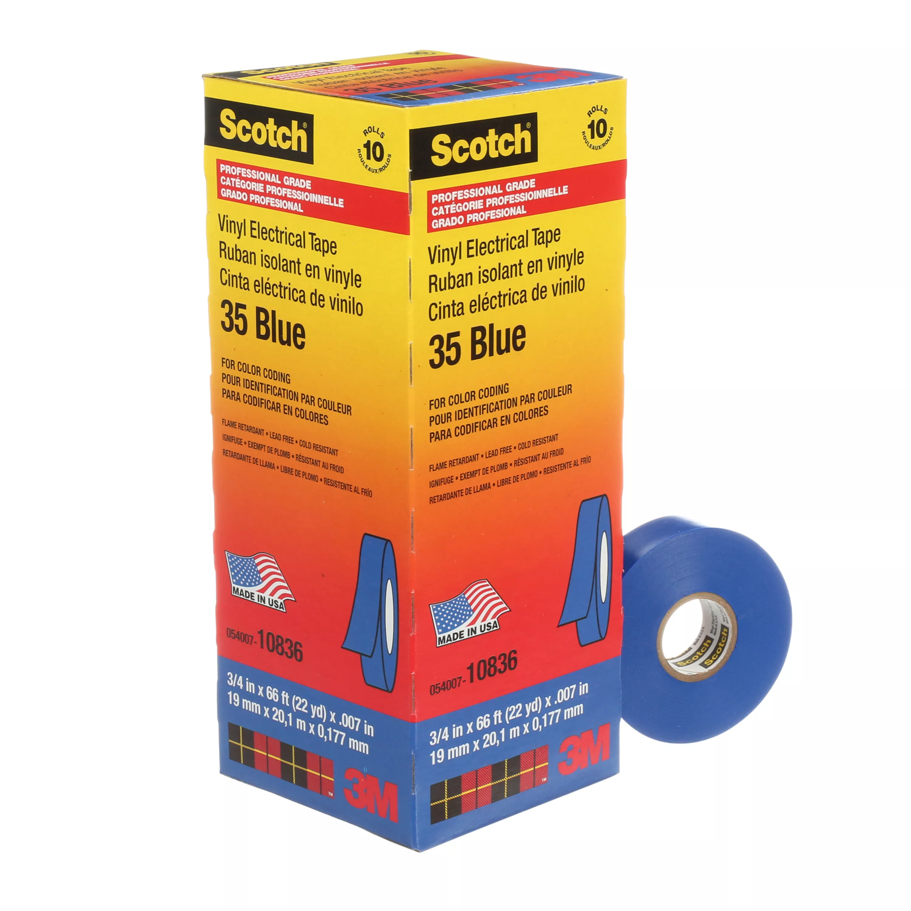 SKU 7000006095 | Scotch® Vinyl Color Coding Electrical Tape 35