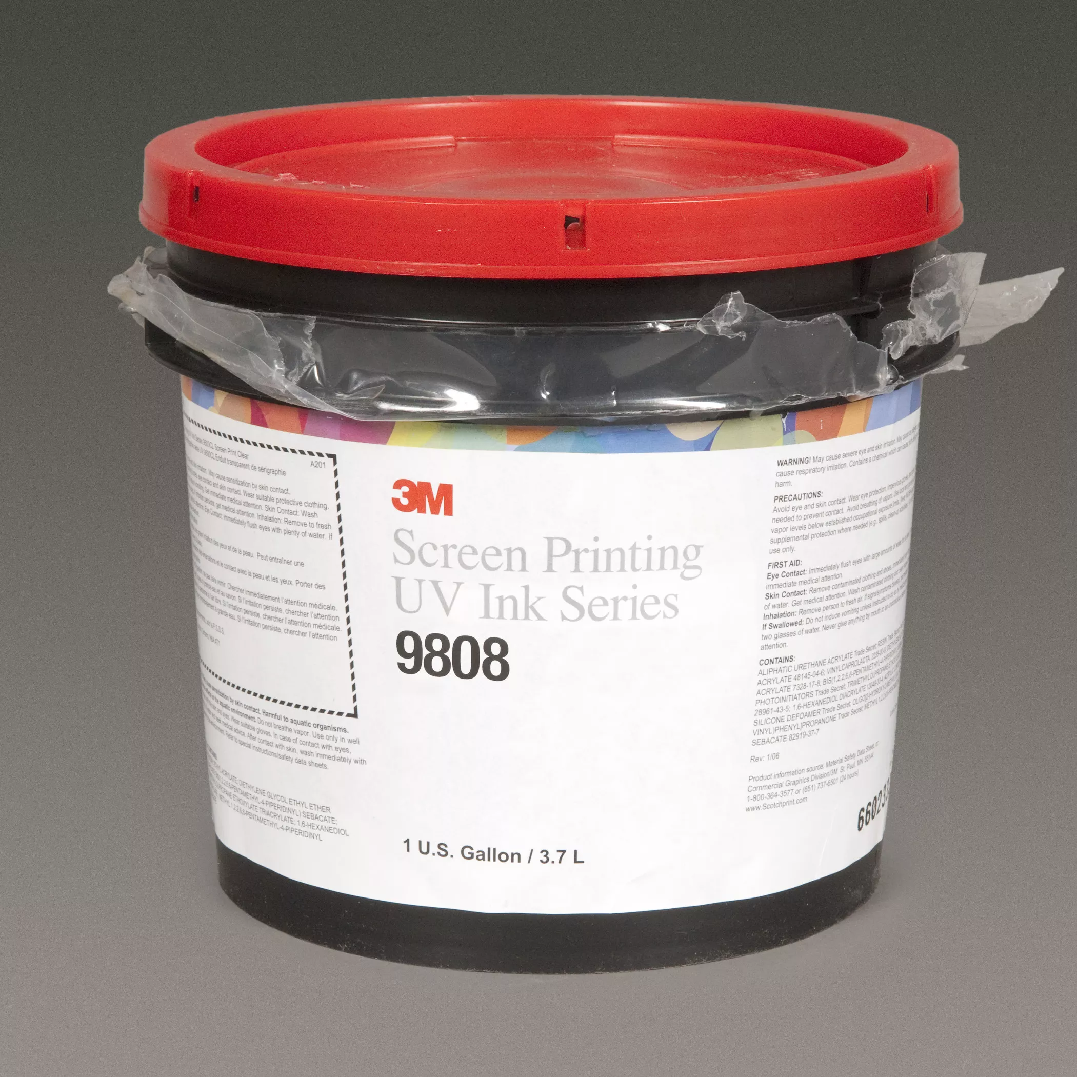 3M™ Screen Printing UV Ink 9808, Opaque White, 1 Gallon Container