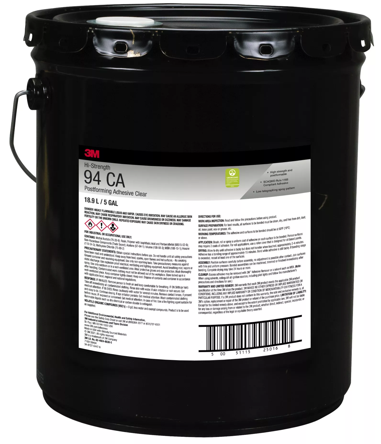 3M™ Hi-Strength Postforming 94 CA Adhesive, Red, 5 Gallon (Pail), Drum