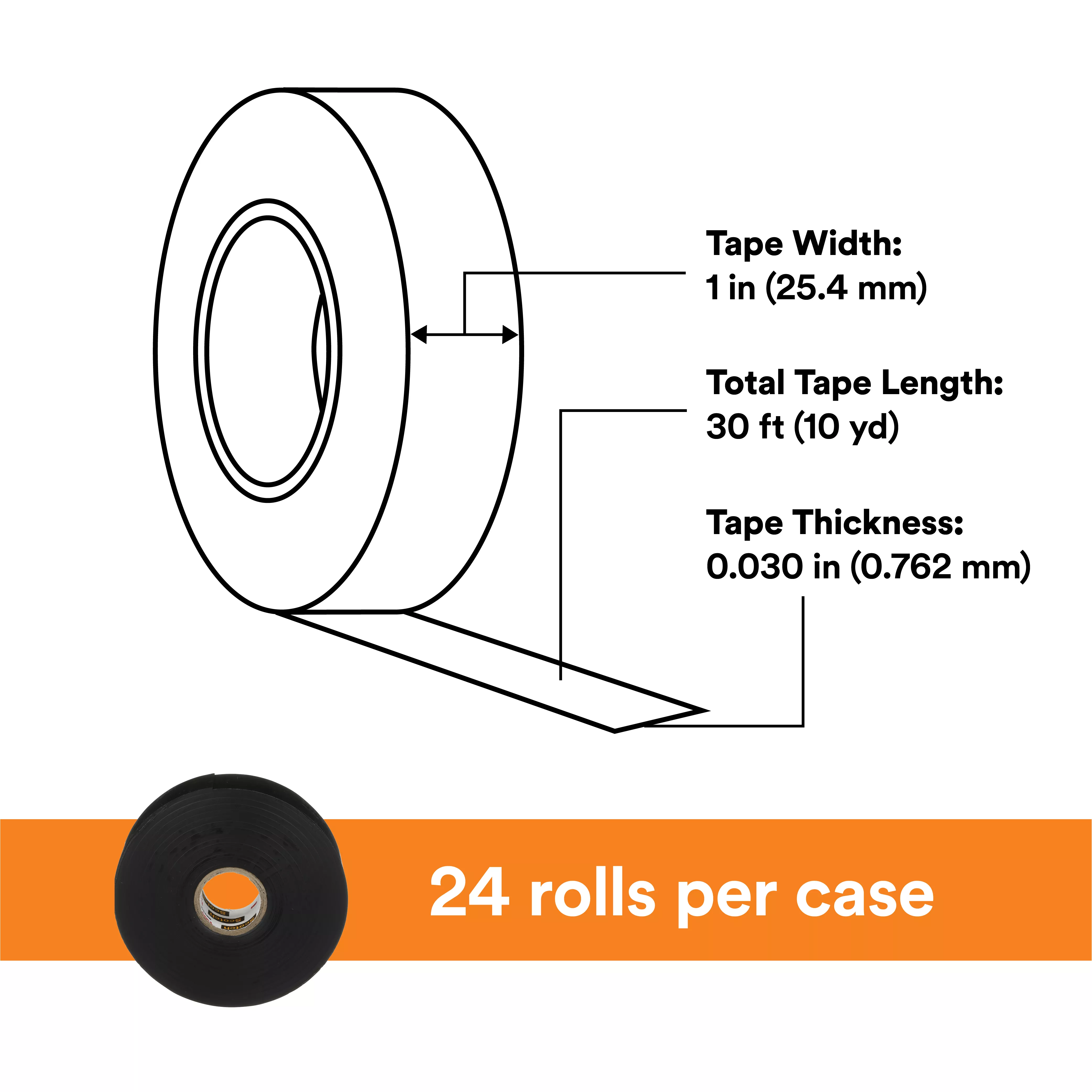 SKU 7000006090 | Scotch® Linerless Rubber Splicing Tape 130C