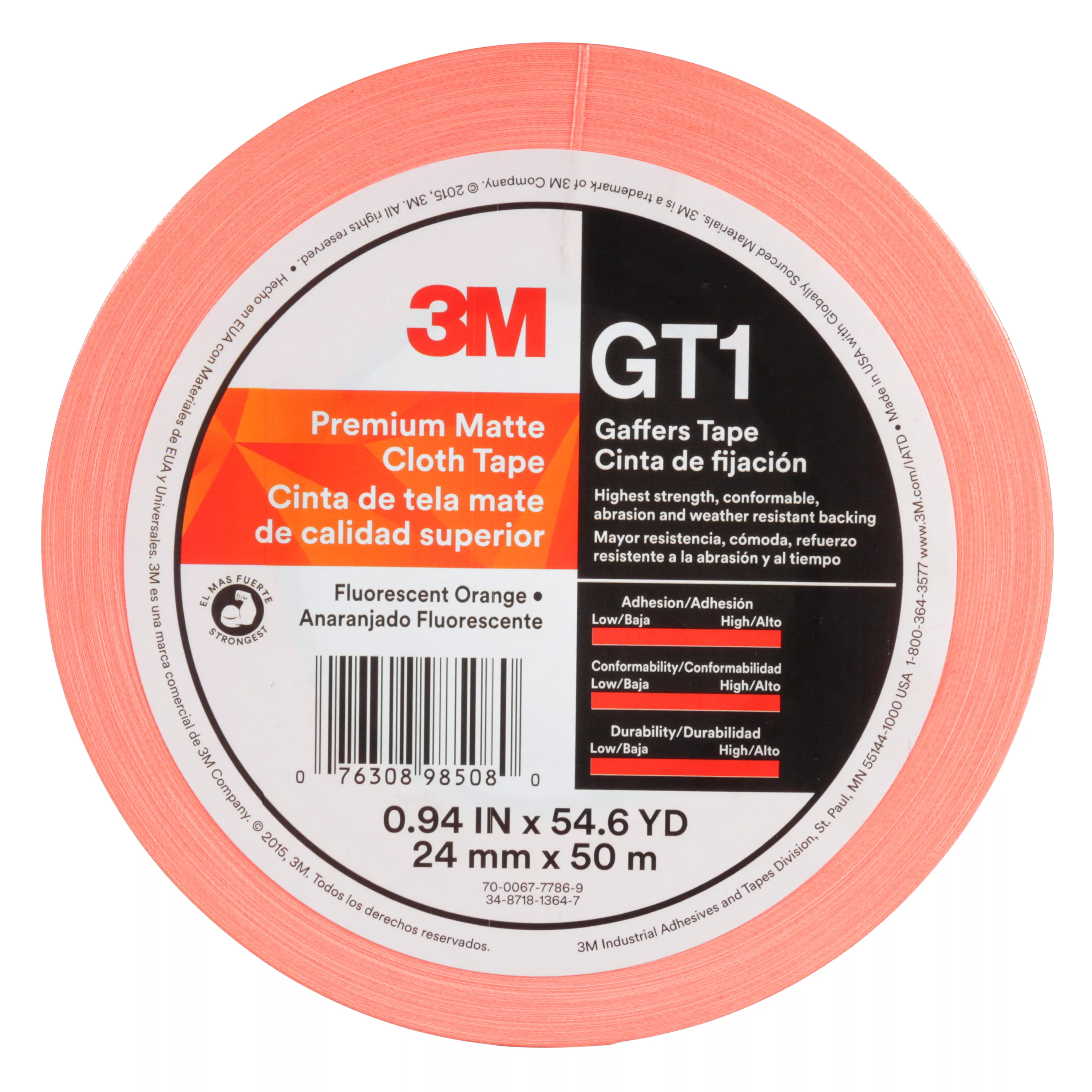 SKU 7010376459 | 3M™ Premium Matte Cloth (Gaffers) Tape GT1