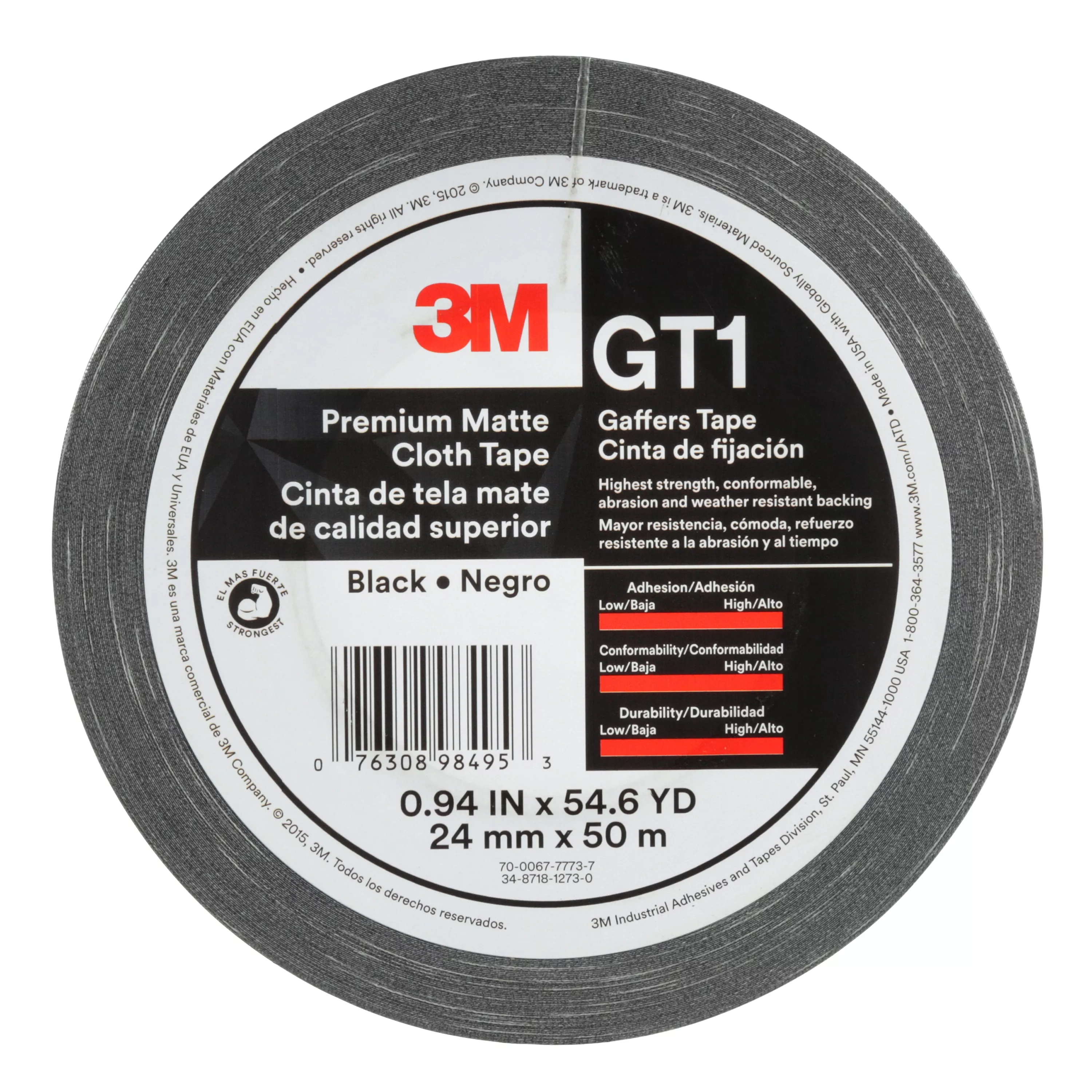 SKU 7010312513 | 3M™ Premium Matte Cloth (Gaffers) Tape GT1