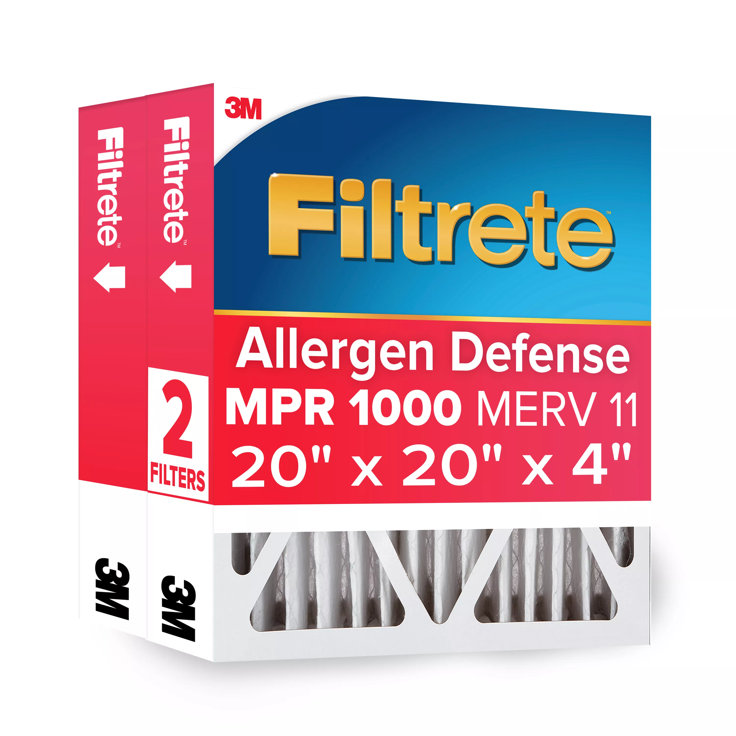 Filtrete™ High Performance Air Filter 1000 MPR NADP02-2PK-1E, 20 in x 20 in x 4 in (50.8 cm x 50.8 cm x 10.1 cm)