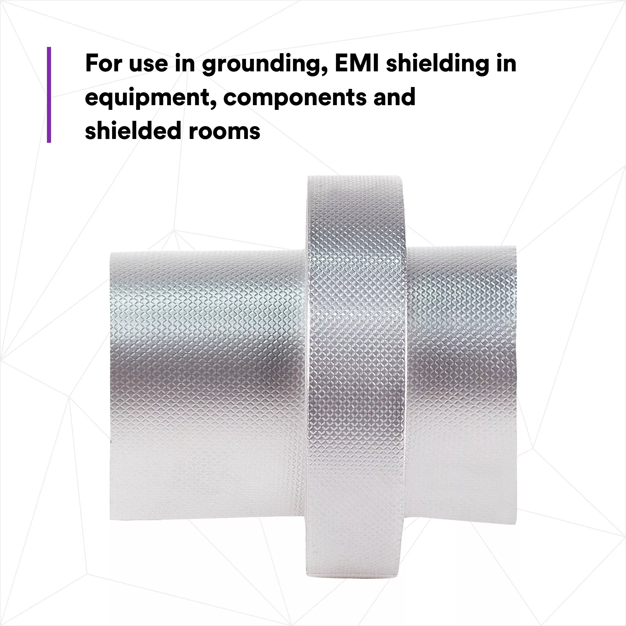 SKU 7100017356 | 3M™ Embossed Tin-Plated Copper Foil EMI Shielding Tape 1345