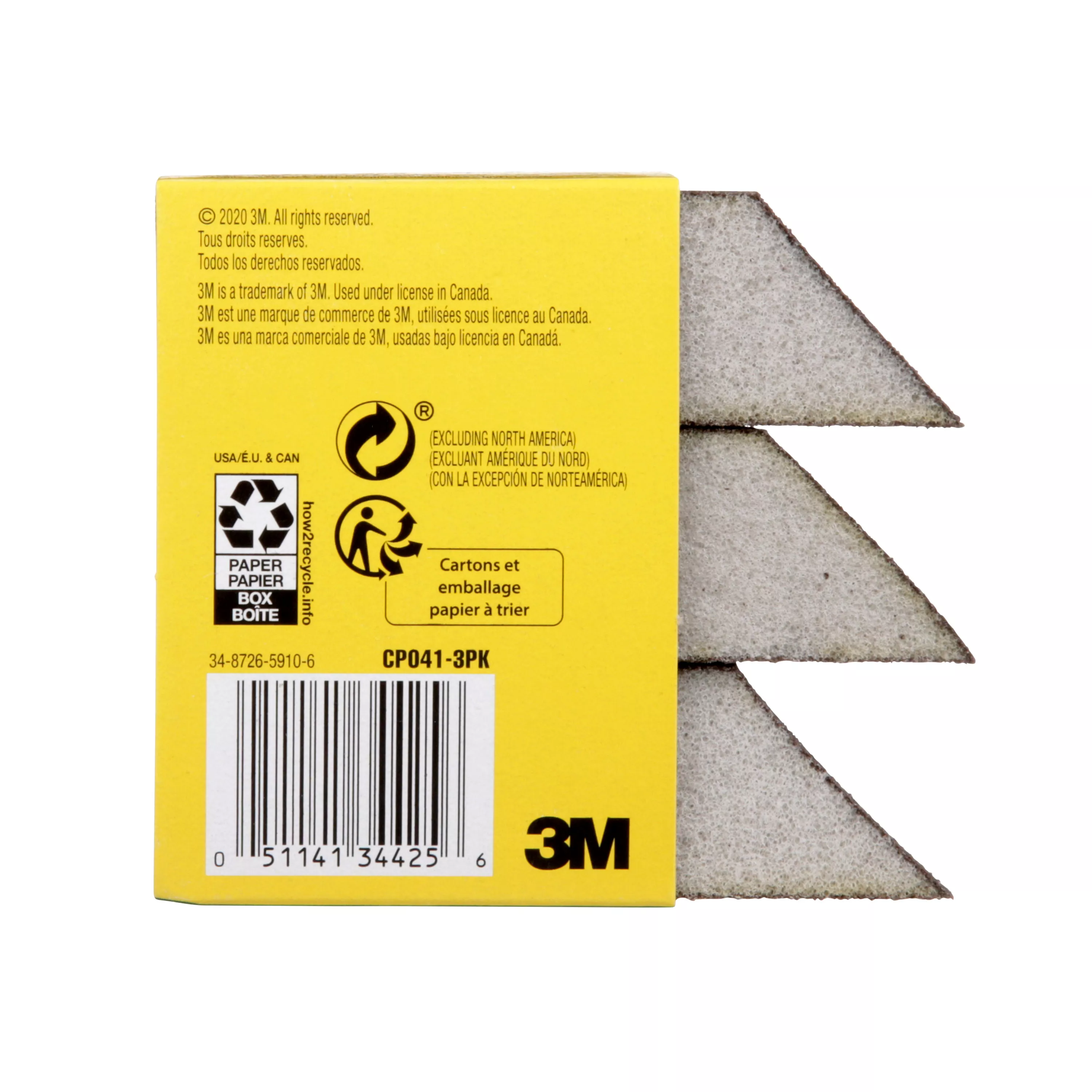 SKU 7100175218 | 3M™ General Purpose Sanding Sponge CP041-3PK