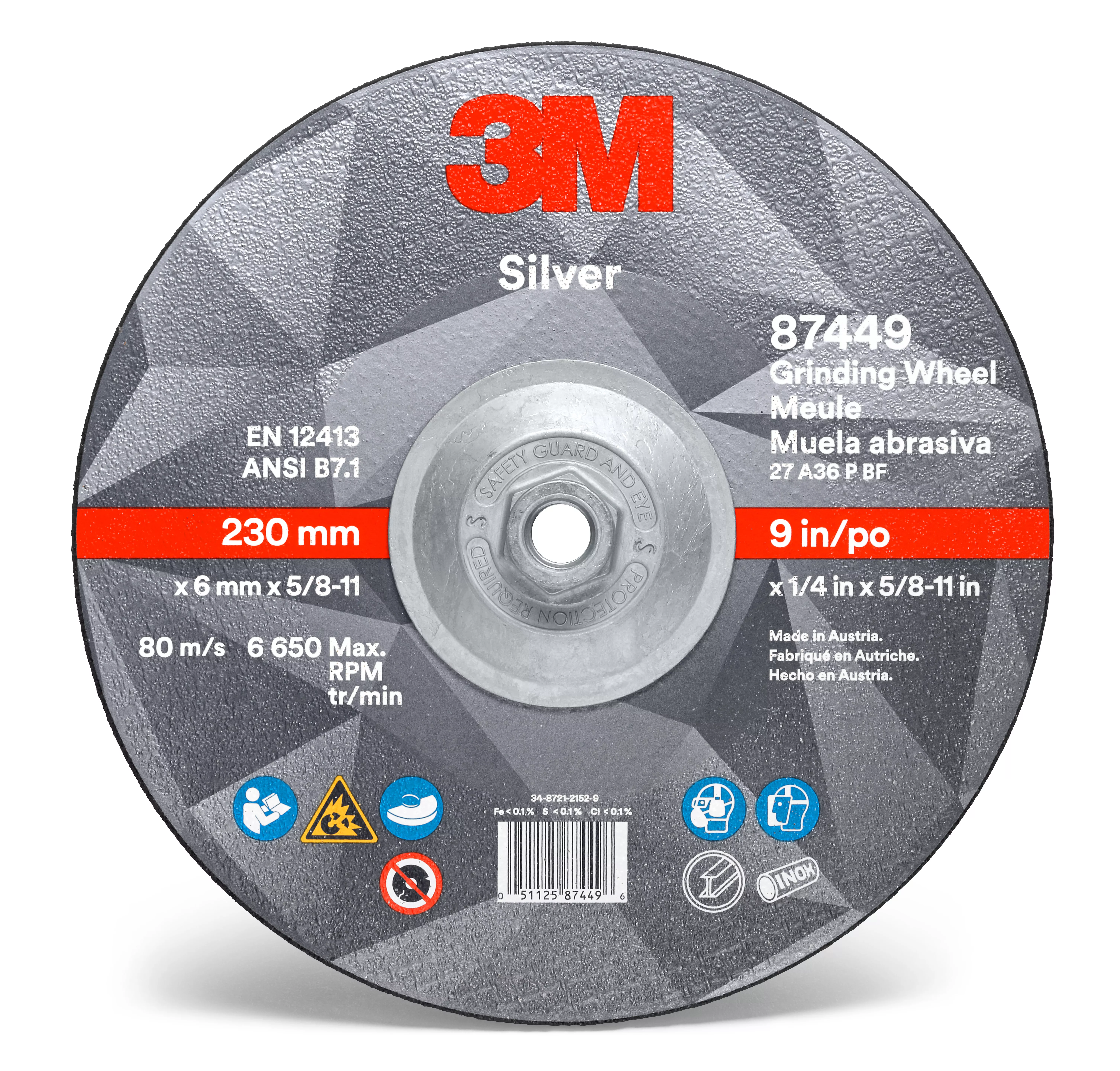 UPC 00051125874496 | 3M™ Silver Depressed Center Grinding Wheel