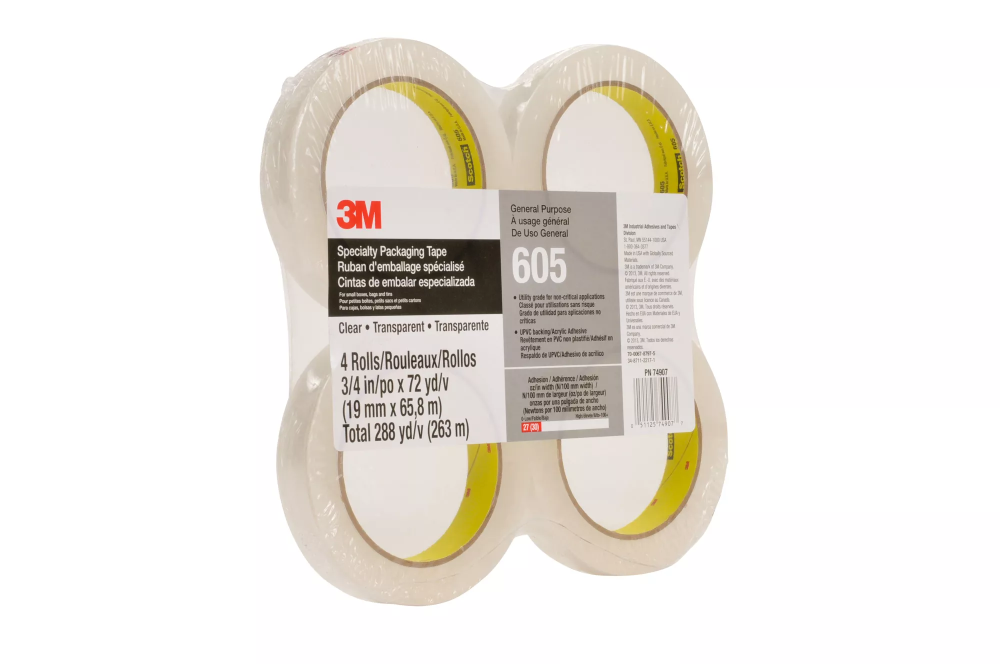 SKU 7010312543 | Scotch® Light Duty Packaging Tape 605