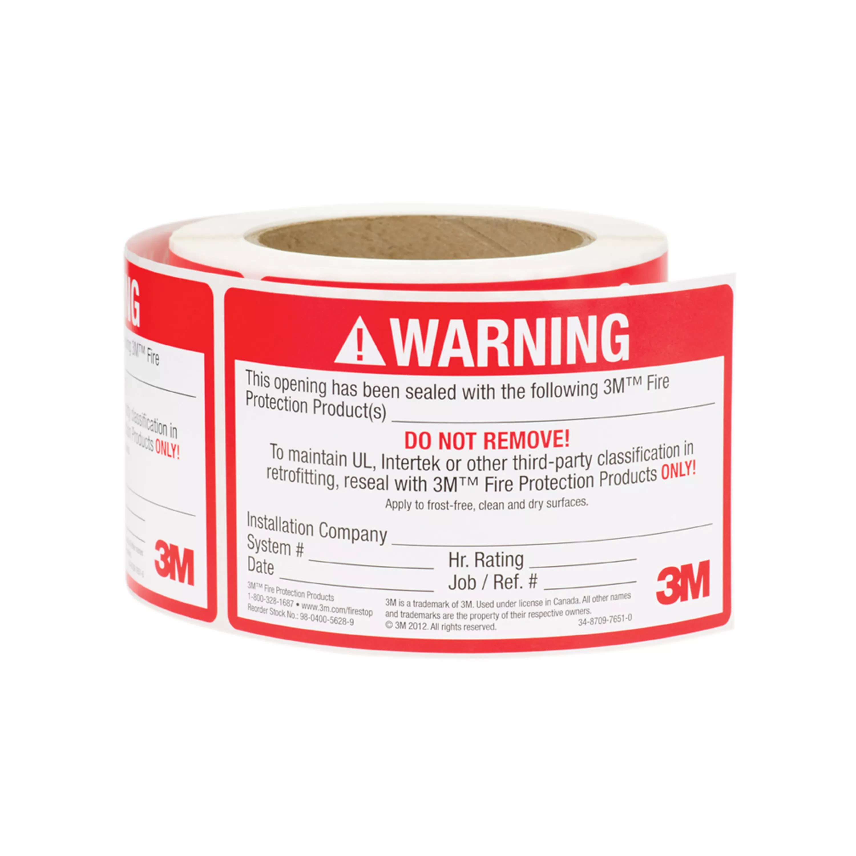 3M™ Firestop Identification Label, 3 in x 5 in, (250 Labels/Roll) 4
Rolls/Case