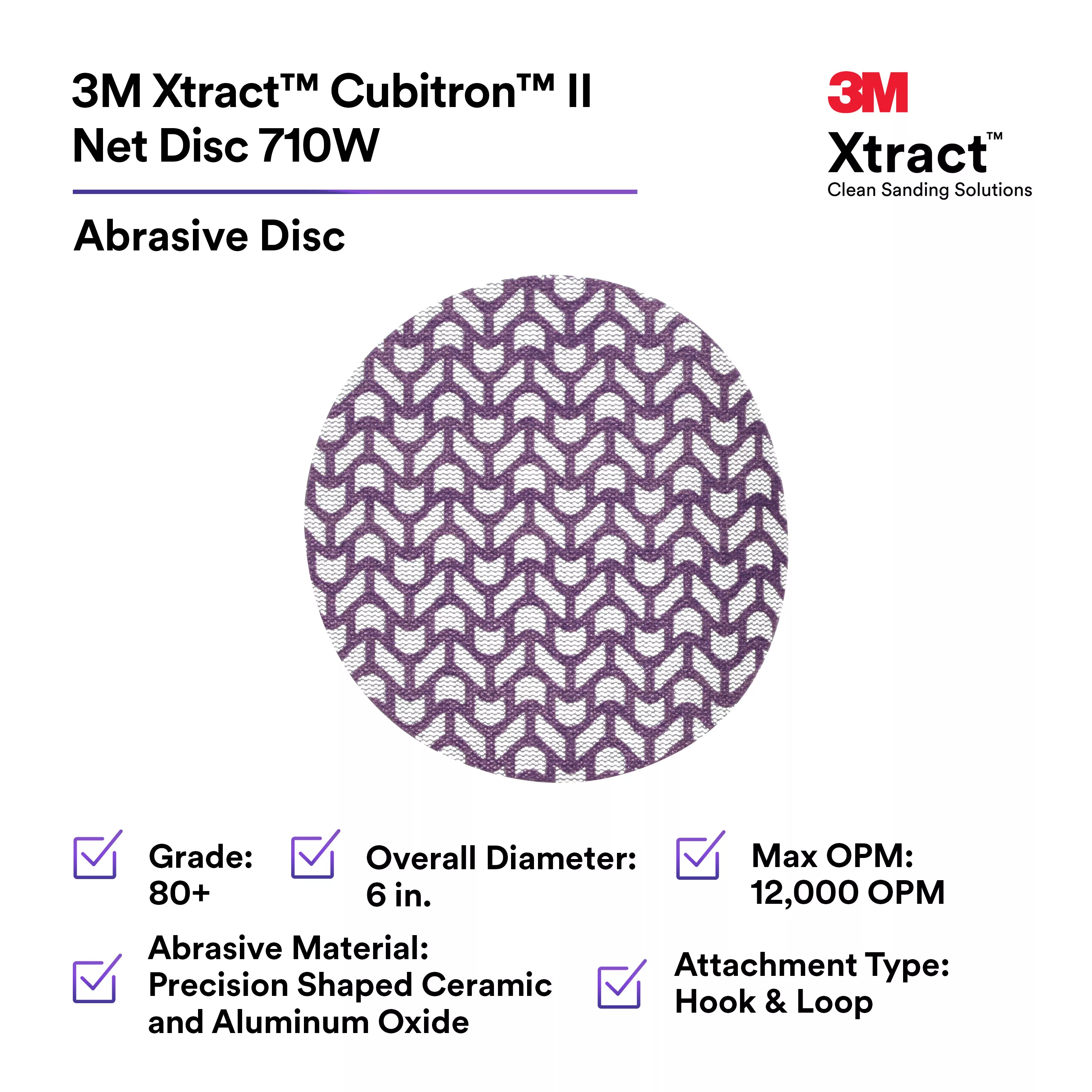 SKU 7100288129 | 3M Xtract™ Cubitron™ II Net Disc 710W