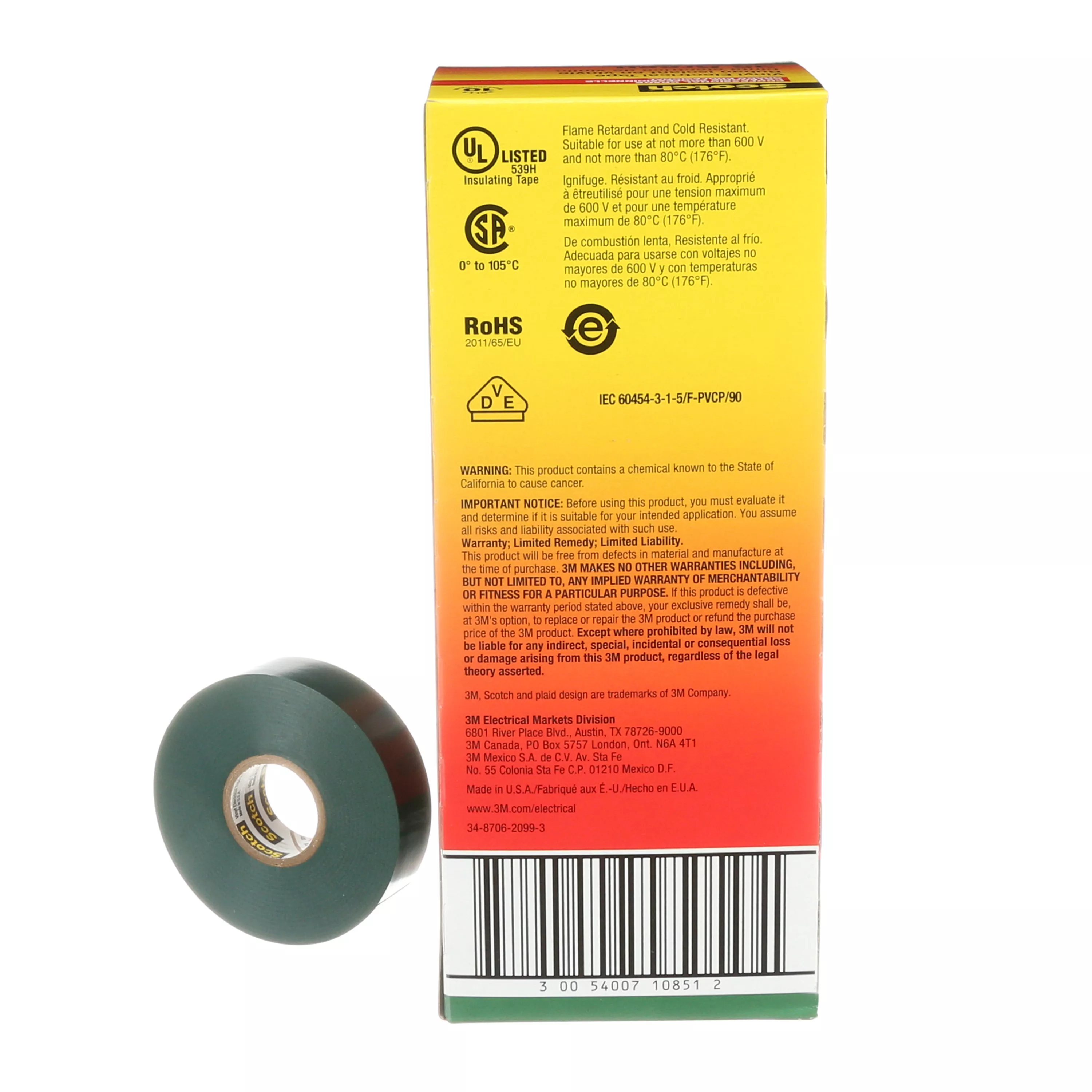 SKU 7000006098 | Scotch® Vinyl Color Coding Electrical Tape 35