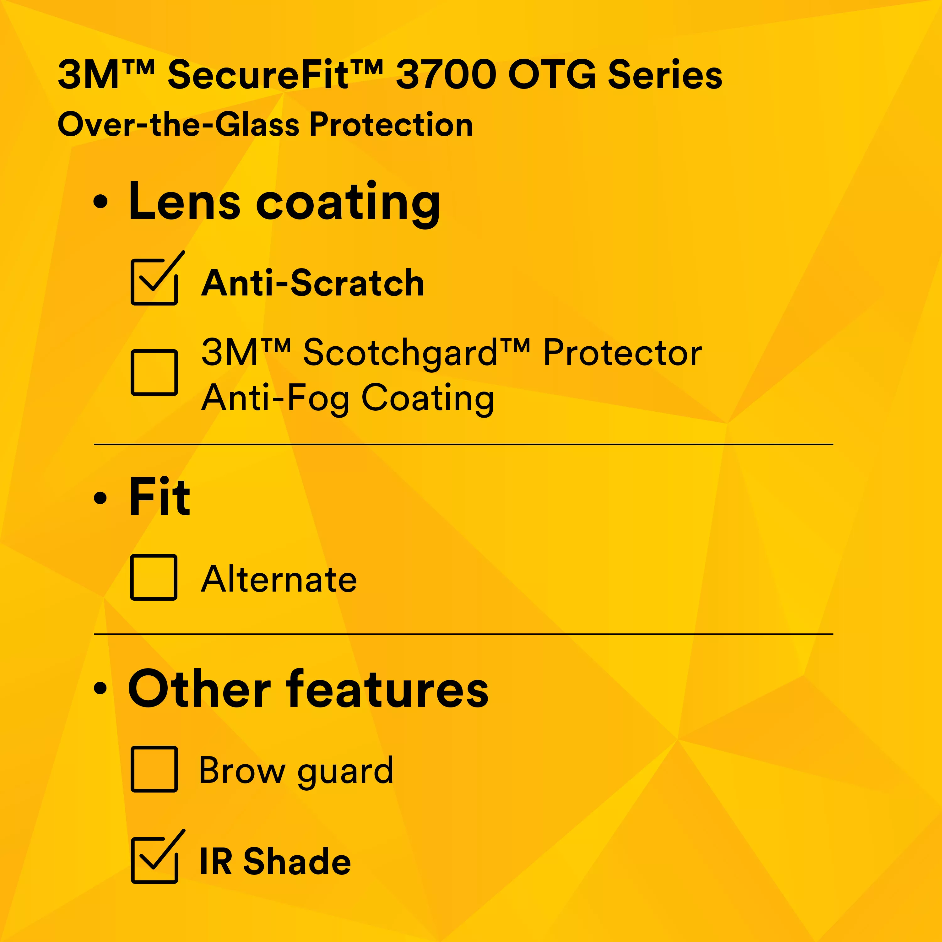 SKU 7100220603 | 3M™ SecureFit™ 3700 Series
