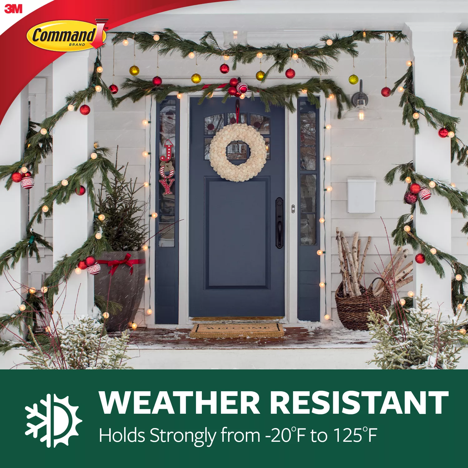 SKU 7100264579 | Command™ Large Clear Window Hook with Clear All Weather Strips 17093CLR-AWC