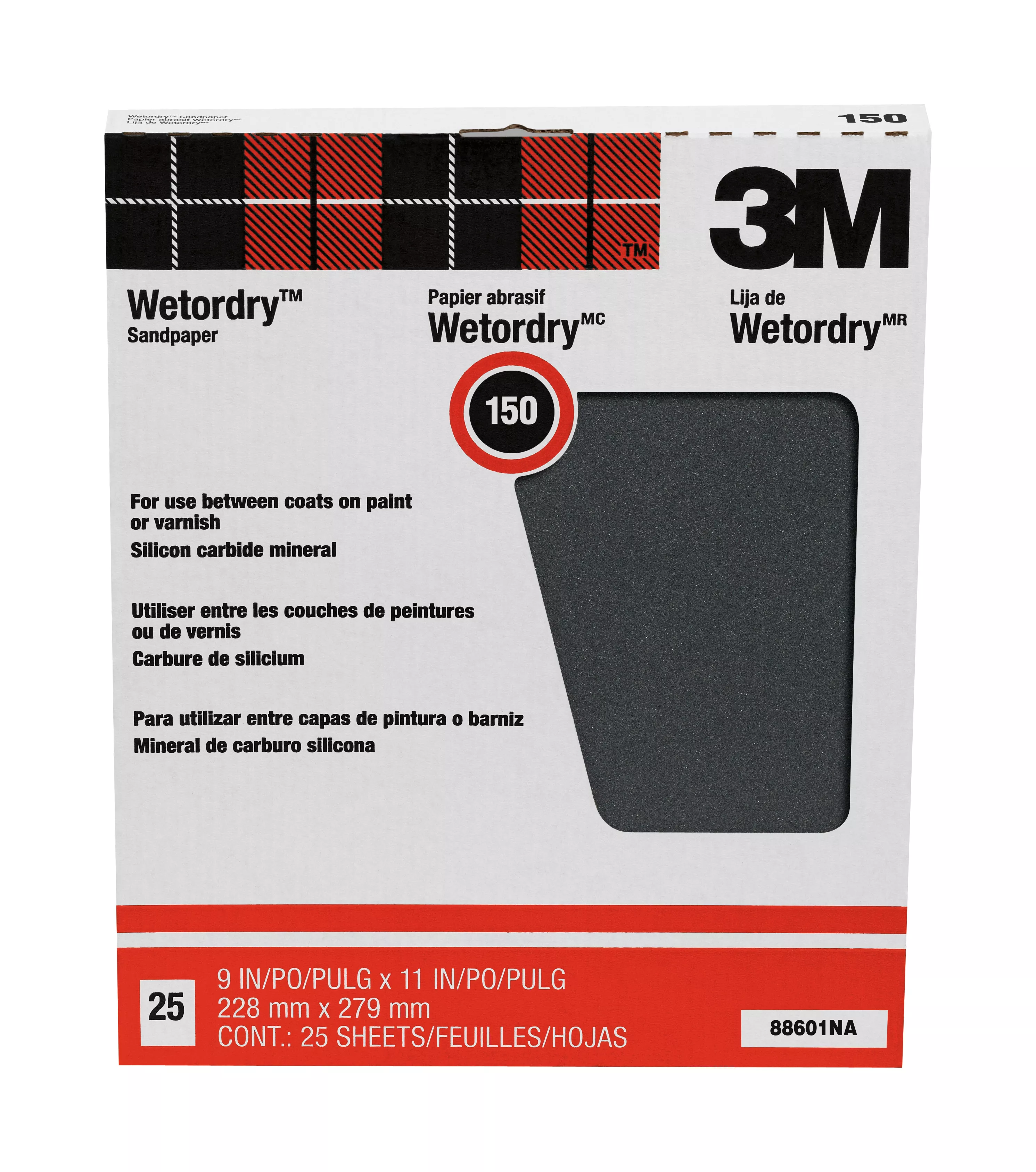 3M™ Pro-Pak™ Wetordry™ Sandpaper 88601NA, 9 in x 11 in (22.8 cm x 27.9 cm)