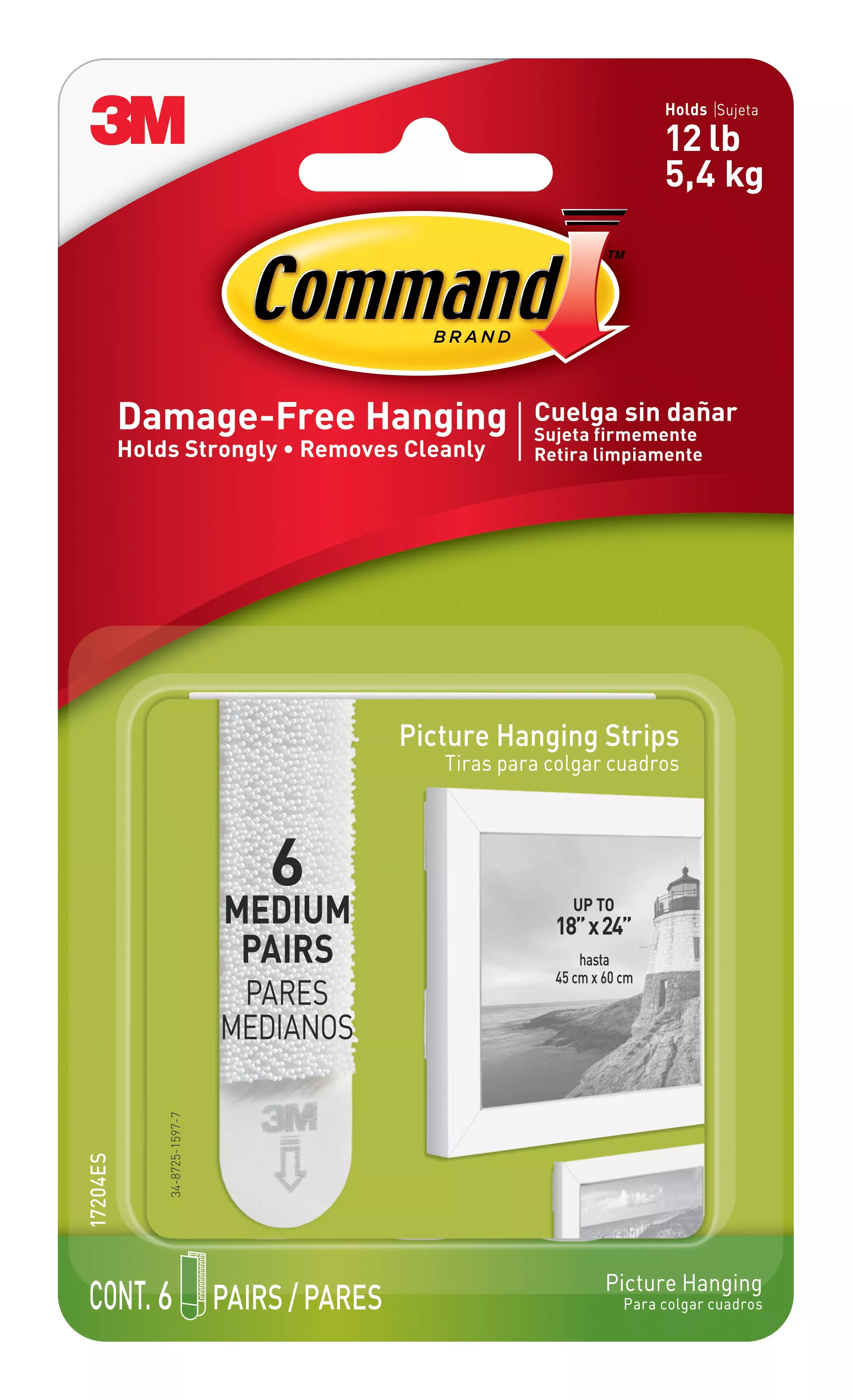 SKU 7100090928 | Command™ Medium Picture Hanging Strips 17204ES