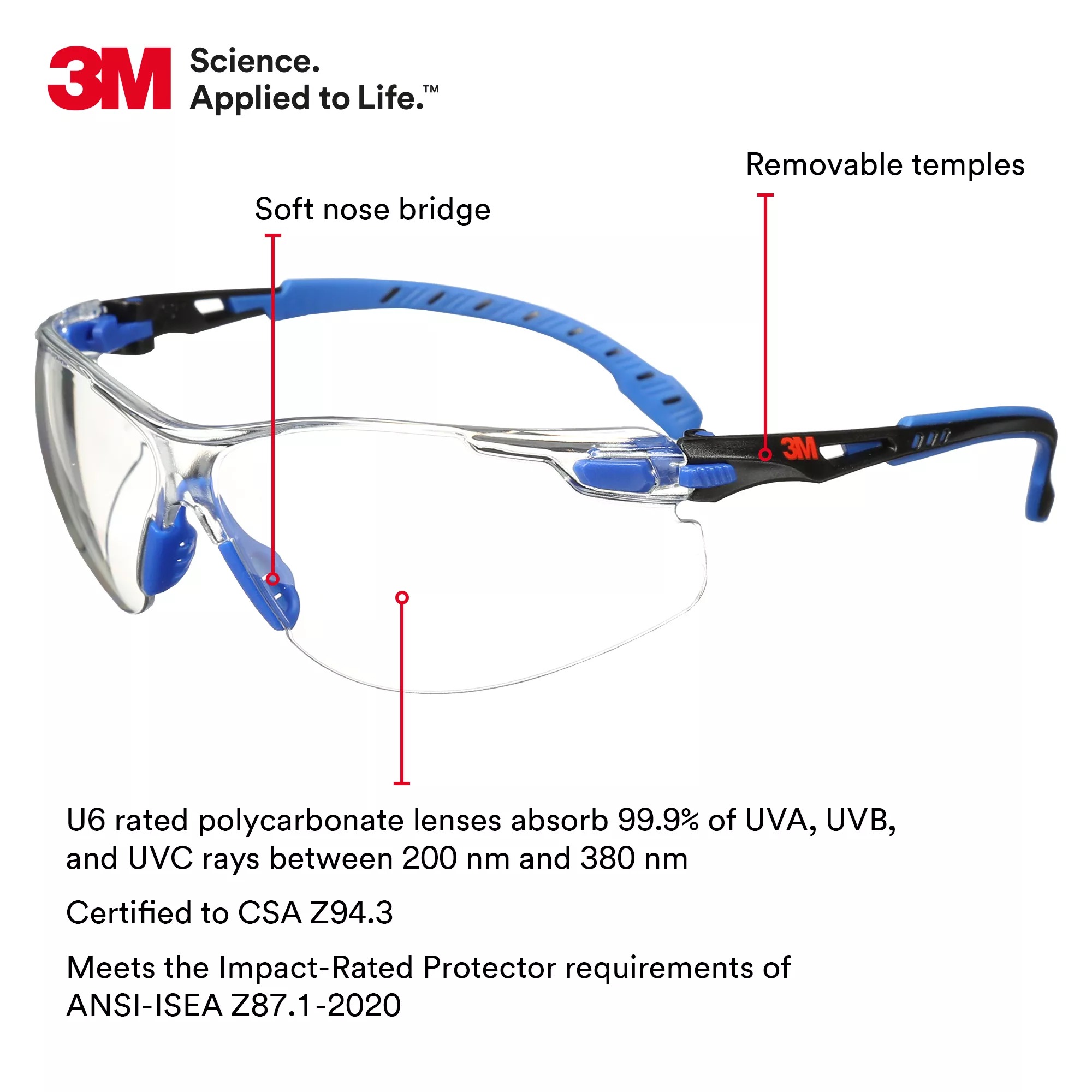 SKU 7100079183 | 3M™ Solus™ 1000-Series Safety Glasses S1101SGAF