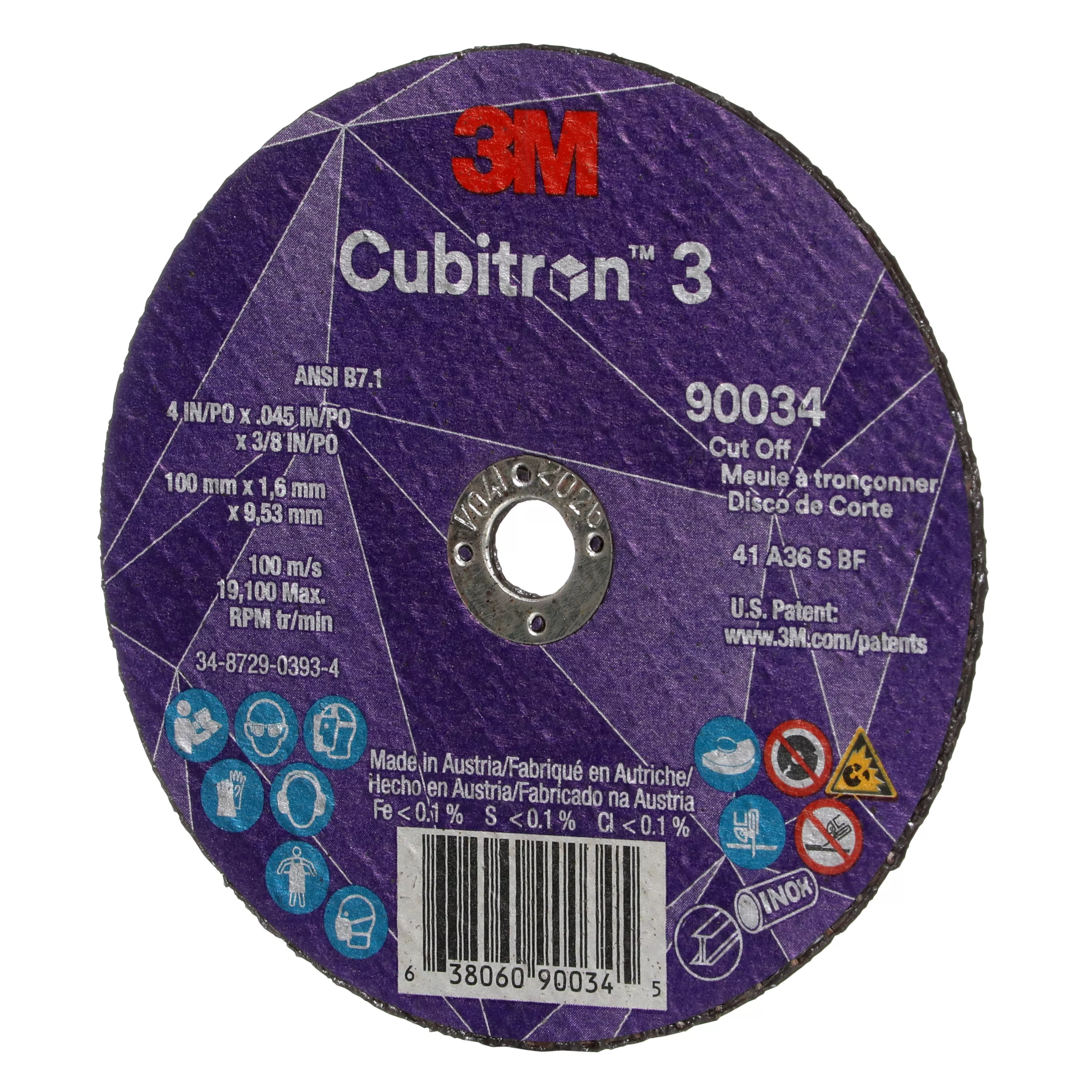 SKU 7100304004 | 3M™ Cubitron™ 3 Cut-Off Wheel