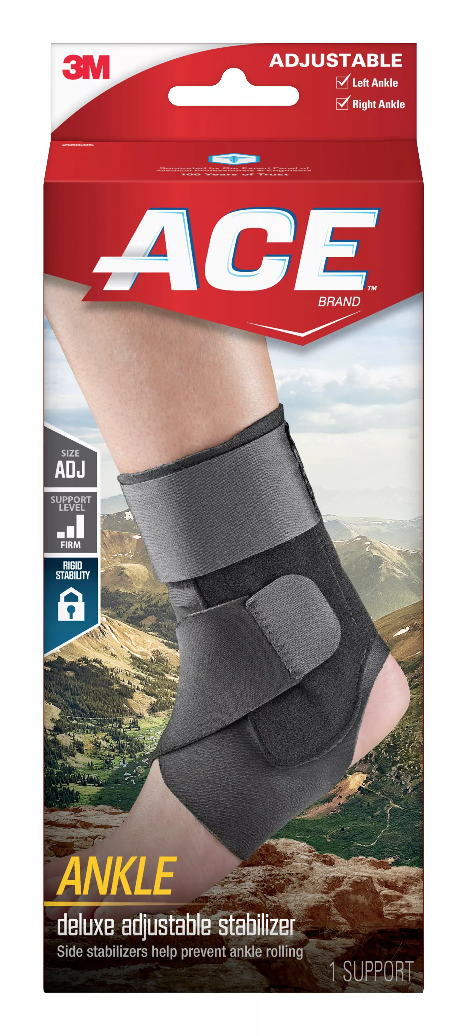 ACE™ Ankle Brace w/Stabilizer 209605, Adjustable