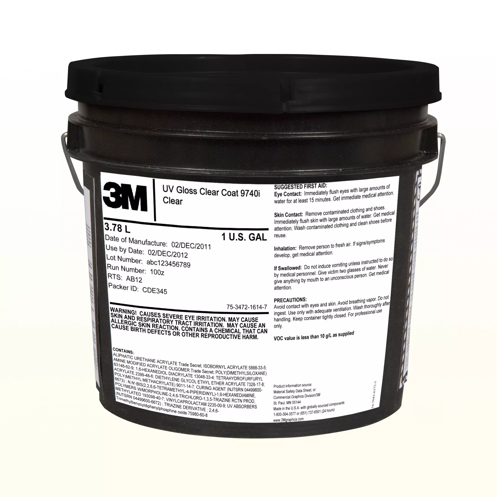 3M™ Screen Print UV Gloss Clear 9740I, 1 Gallon Container