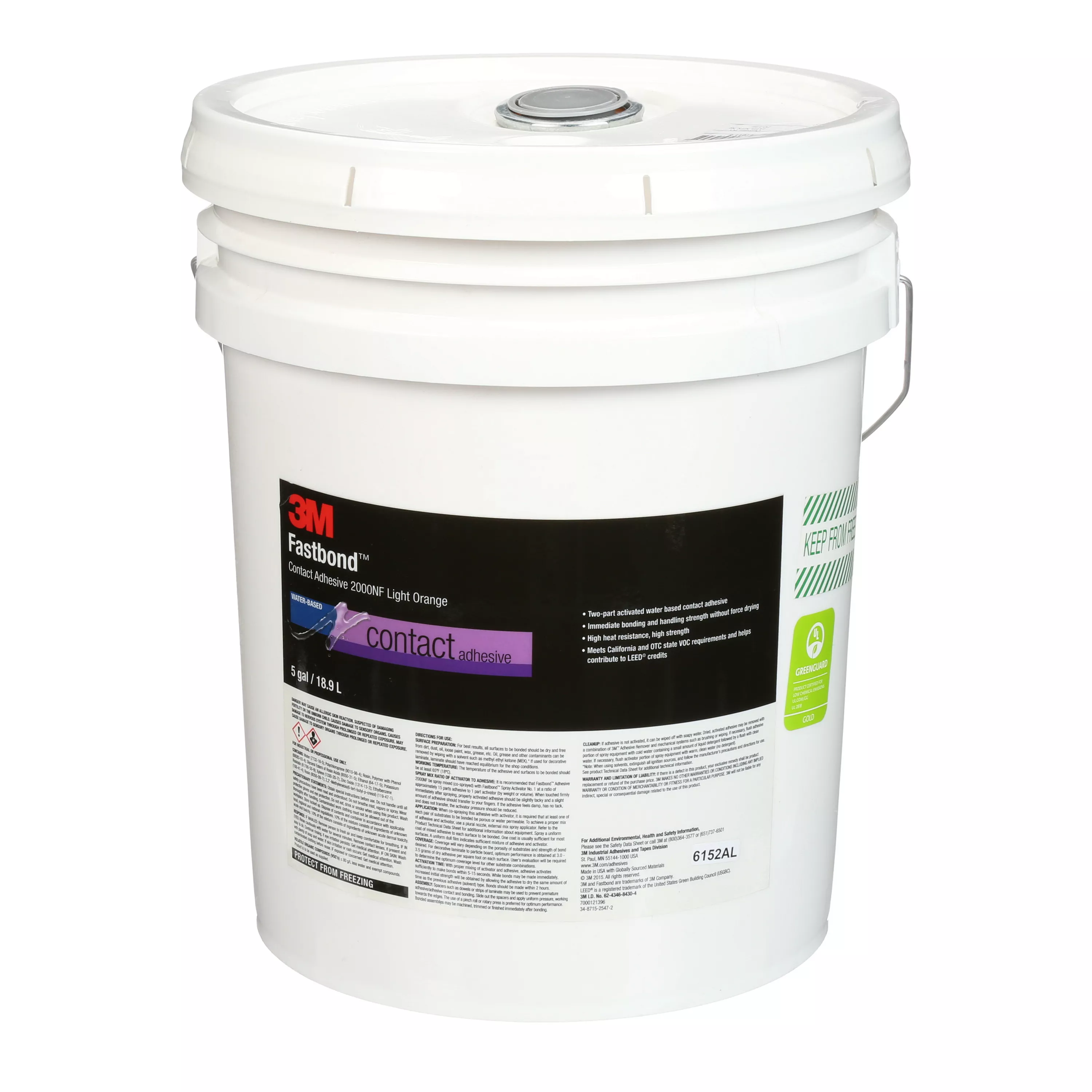 3M™ Fastbond™ Contact Adhesive 2000NF, Light Orange, 5 Gallon Poly Pour
Spout, 1 Can/Case