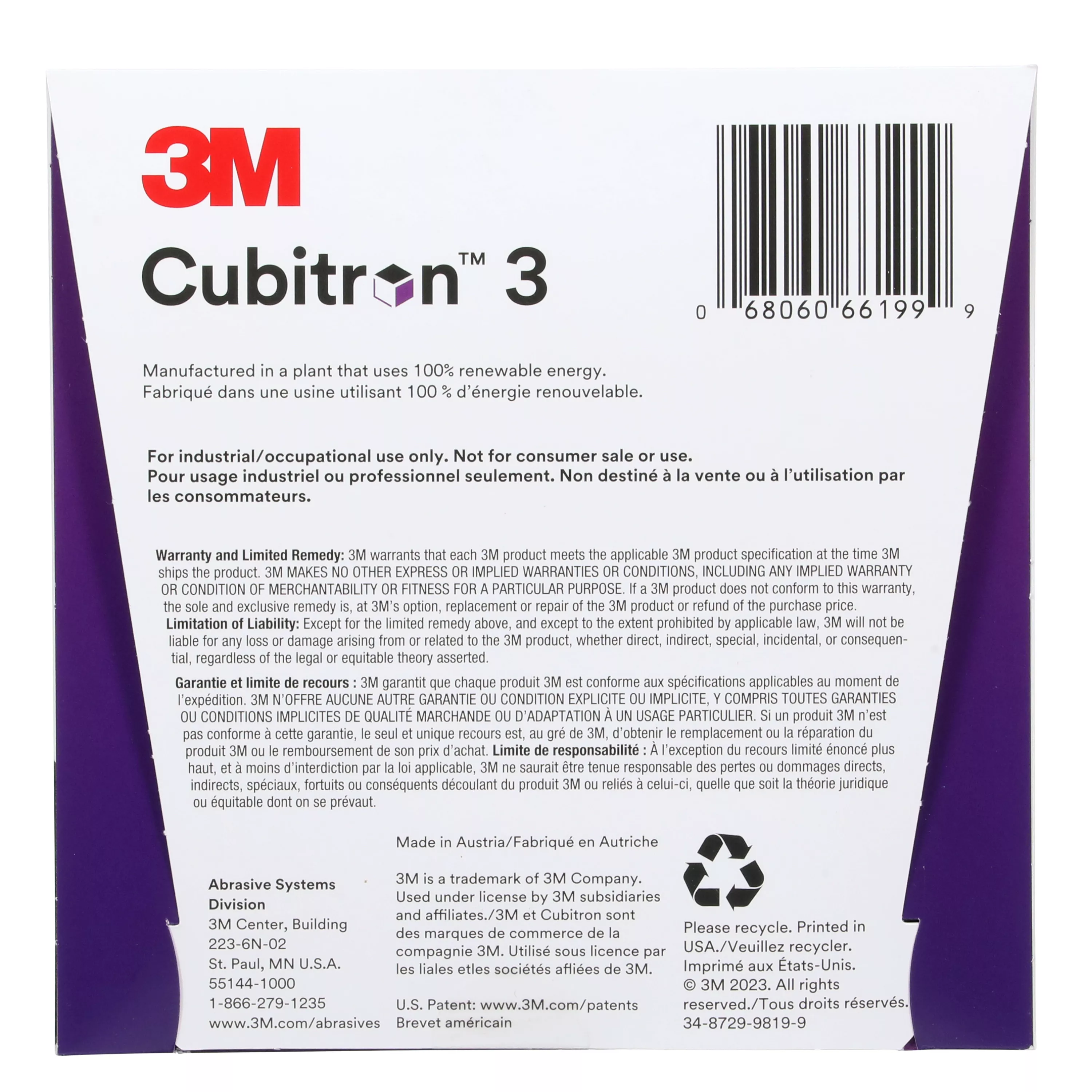 SKU 7100317566 | 3M™ Cubitron™ 3 Cut-Off Wheel