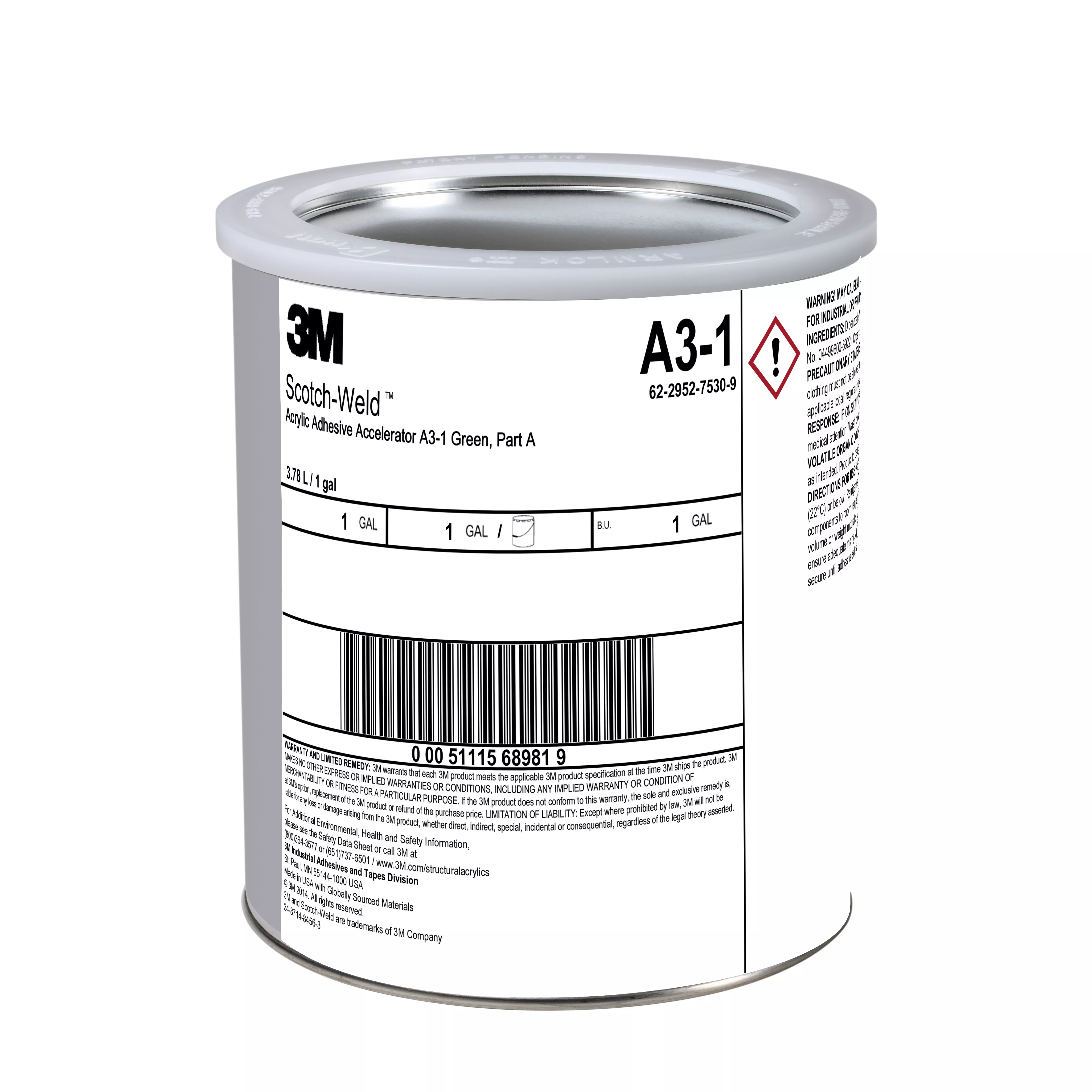 3M™ Scotch-Weld™ Acrylic Adhesive Accelerator A3-1, Green, Part A, 1 Gallon, Case