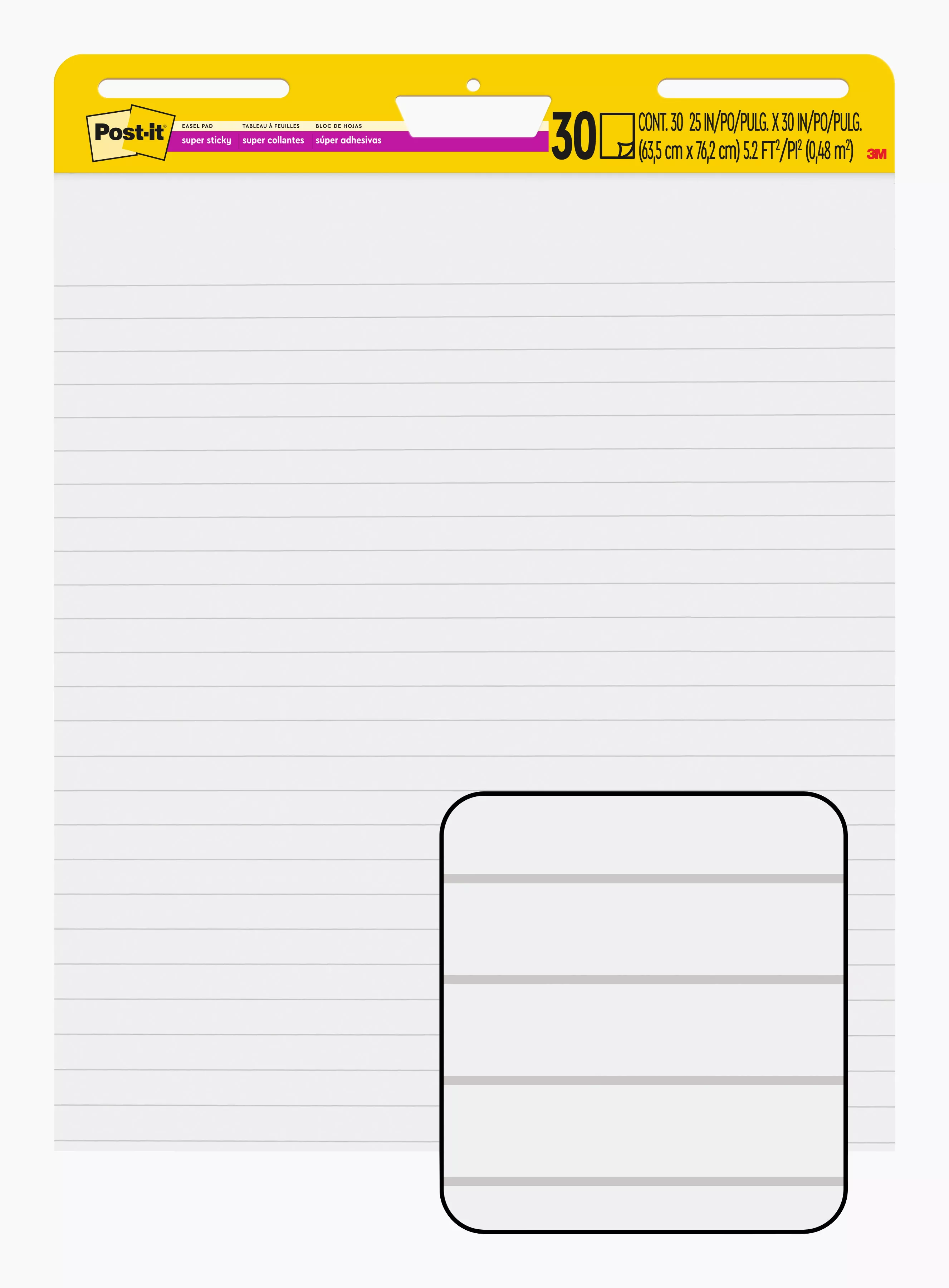 SKU 7100222205 | Post-it® Super Sticky Easel Pad Lined 561WLSS