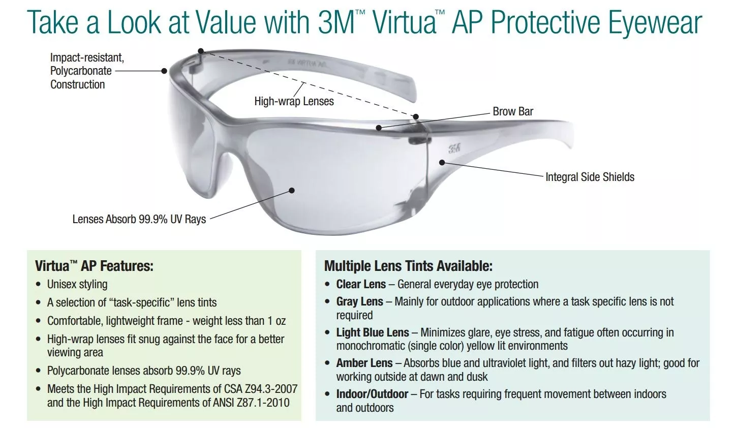 Product Number 11819-00000-20 | 3M™ Virtua™ AP Protective Eyewear 11819-00000-20