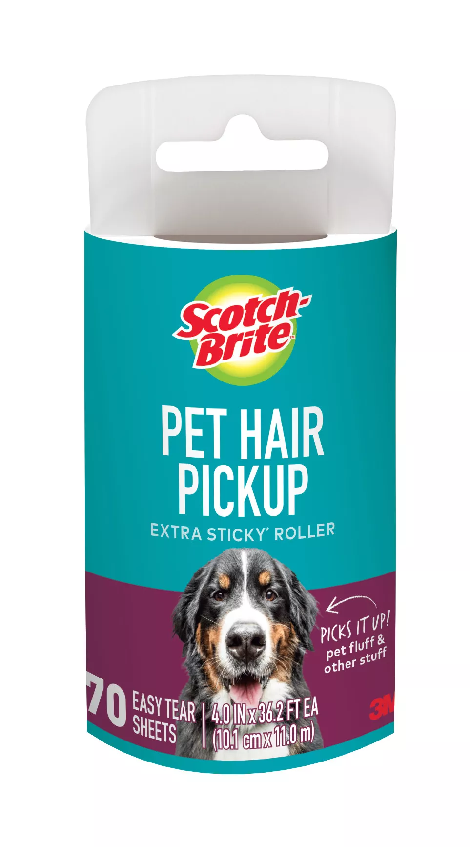 Scotch-Brite™ Pet Hair Pickup Lint Roller Refill 839RFS-70, 4.0 in x 36.2 ft (10.1 cm x 11.0 m), 6/1