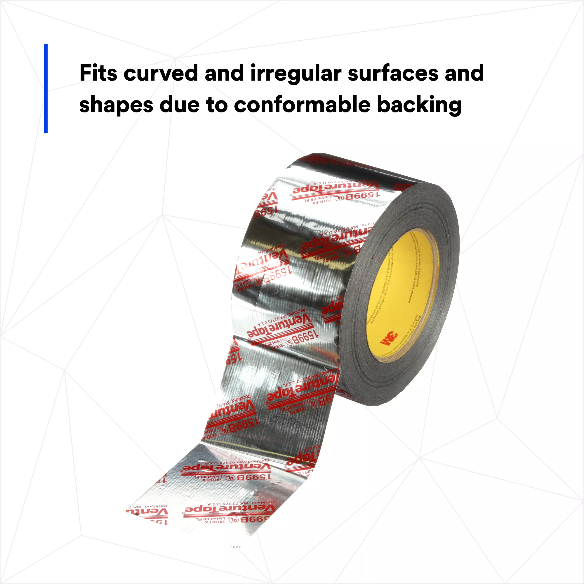 SKU 7100043909 | 3M™ Venture Tape™ UL181B-FX Polypropylene Duct Tape 1599B