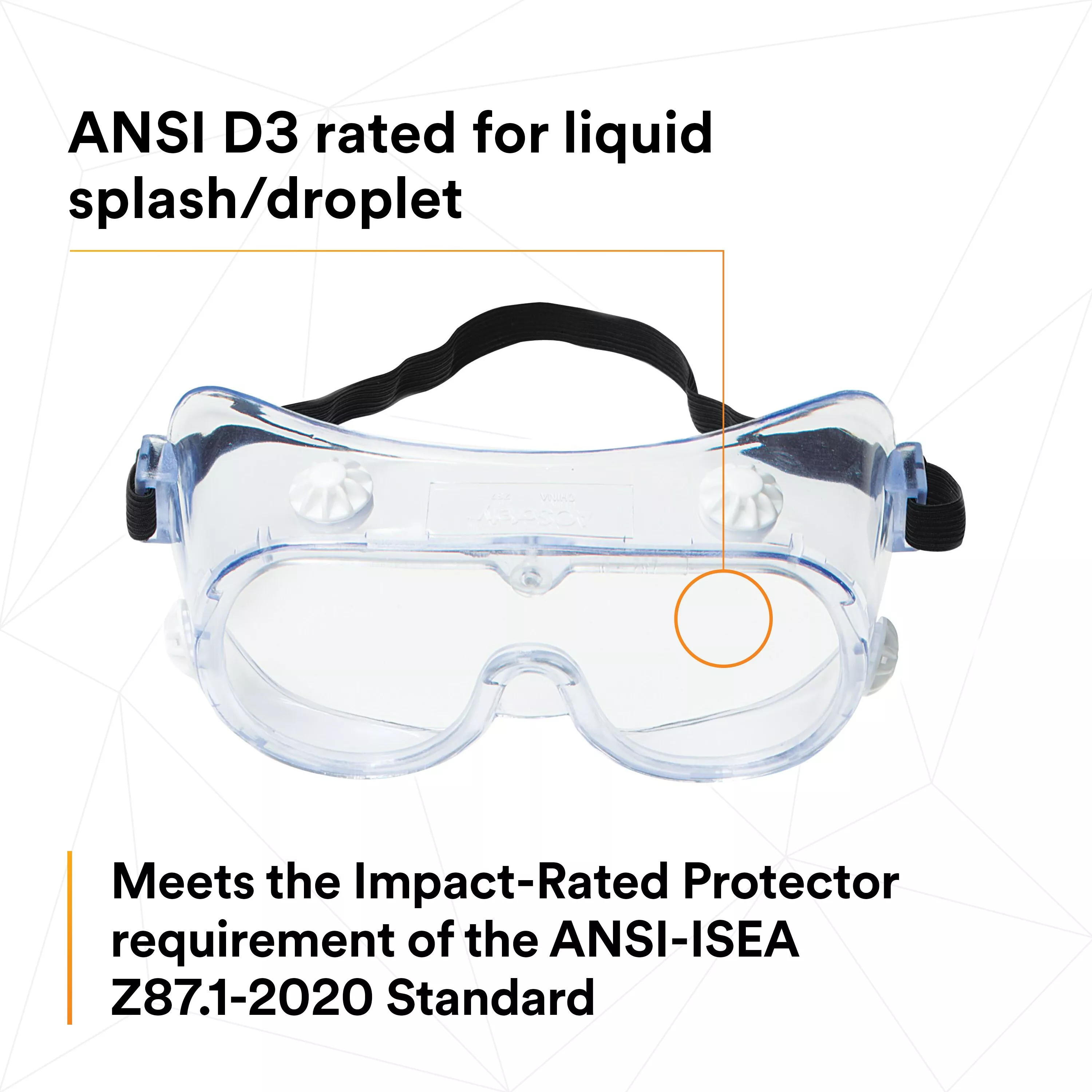 SKU 7000002378 | 3M™ 334 Splash Safety Goggles Anti-Fog 40661-00000-10