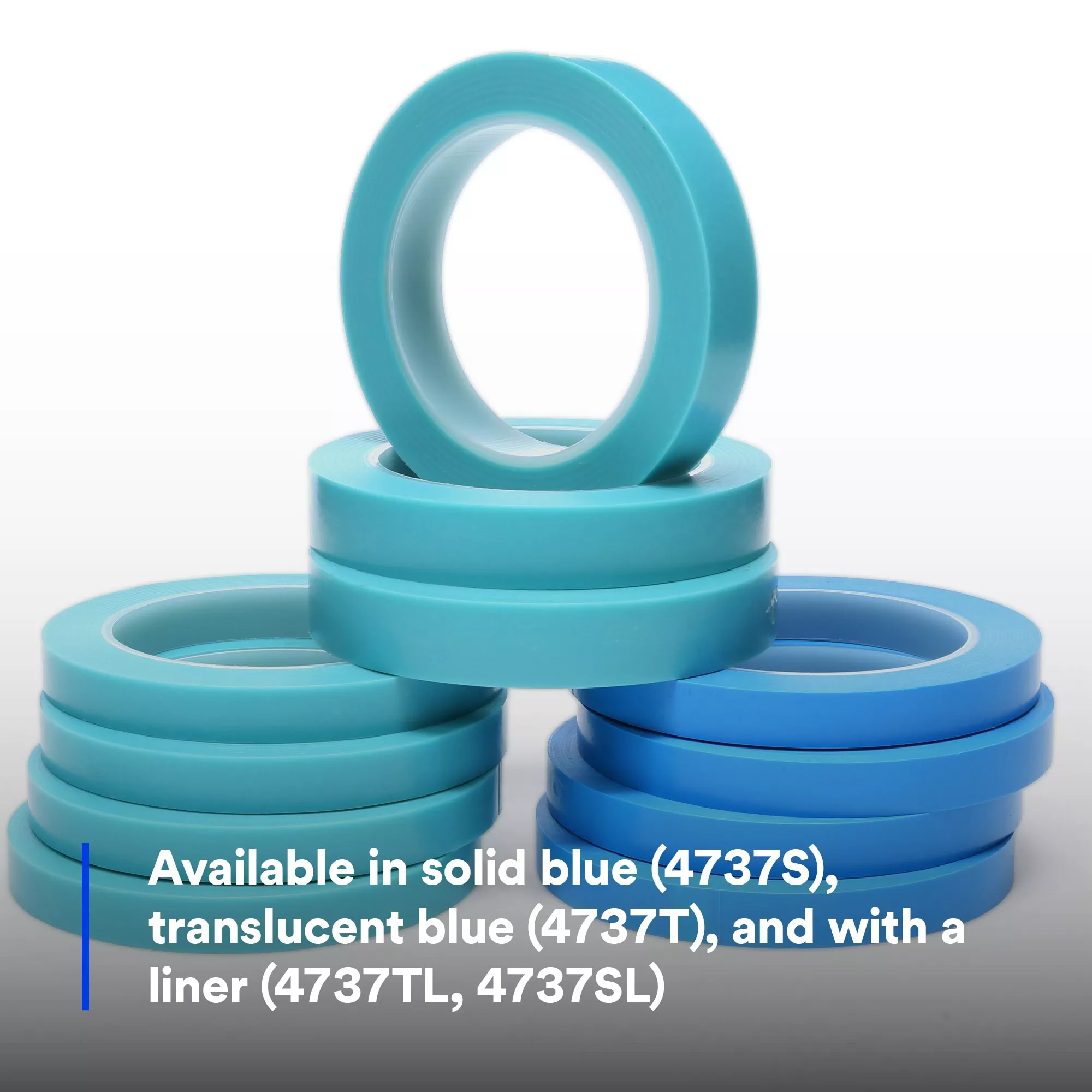 Scotch® High Temperature Fine Line Tape 4737T, Translucent Blue, 5.4
mil, 48 in x 36 yd, 4/Case