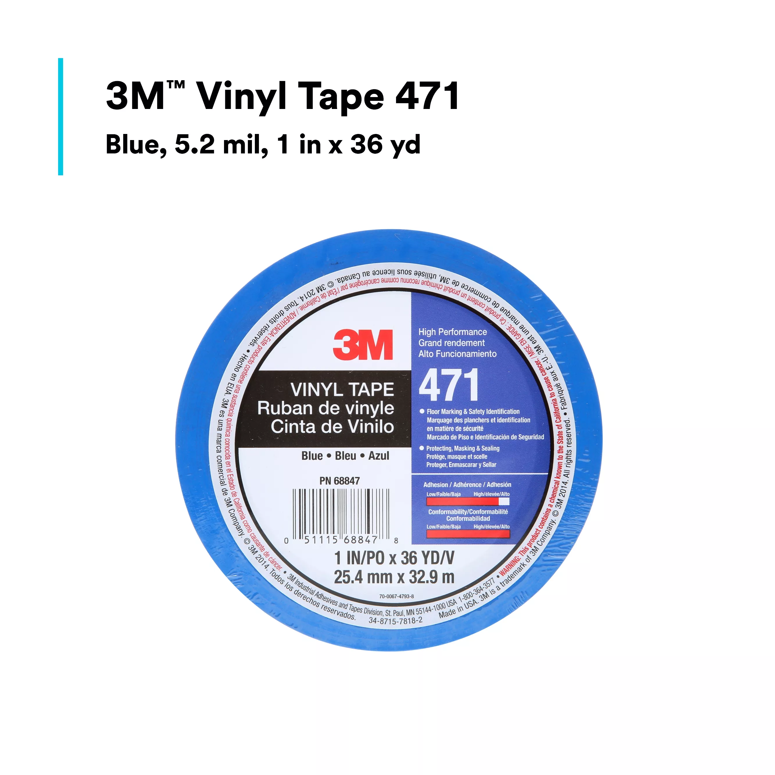 SKU 7100044654 | 3M™ Vinyl Tape 471