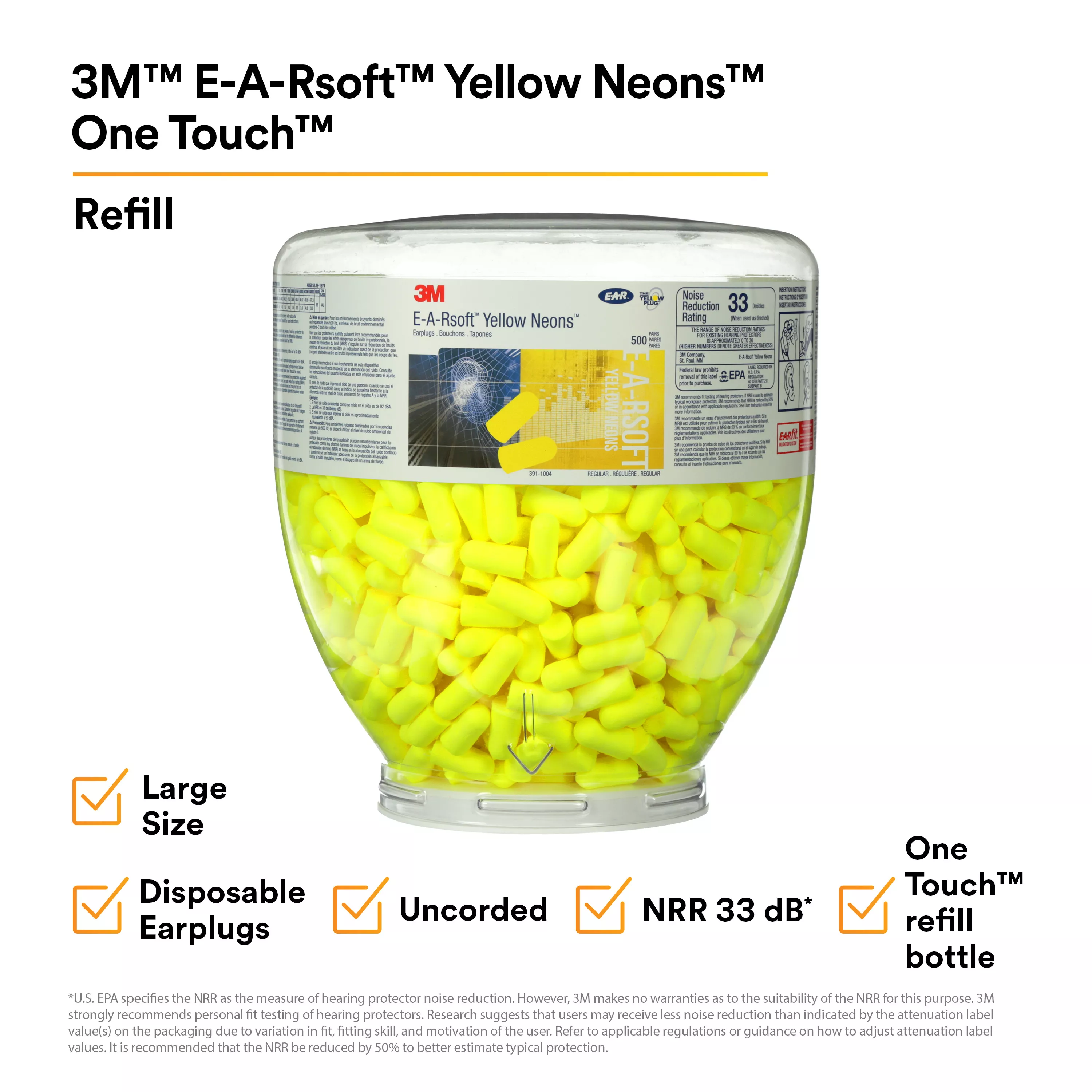 UPC 10080529910056 | 3M™ E-A-Rsoft™ Yellow Neons™ Earplugs 391-1005