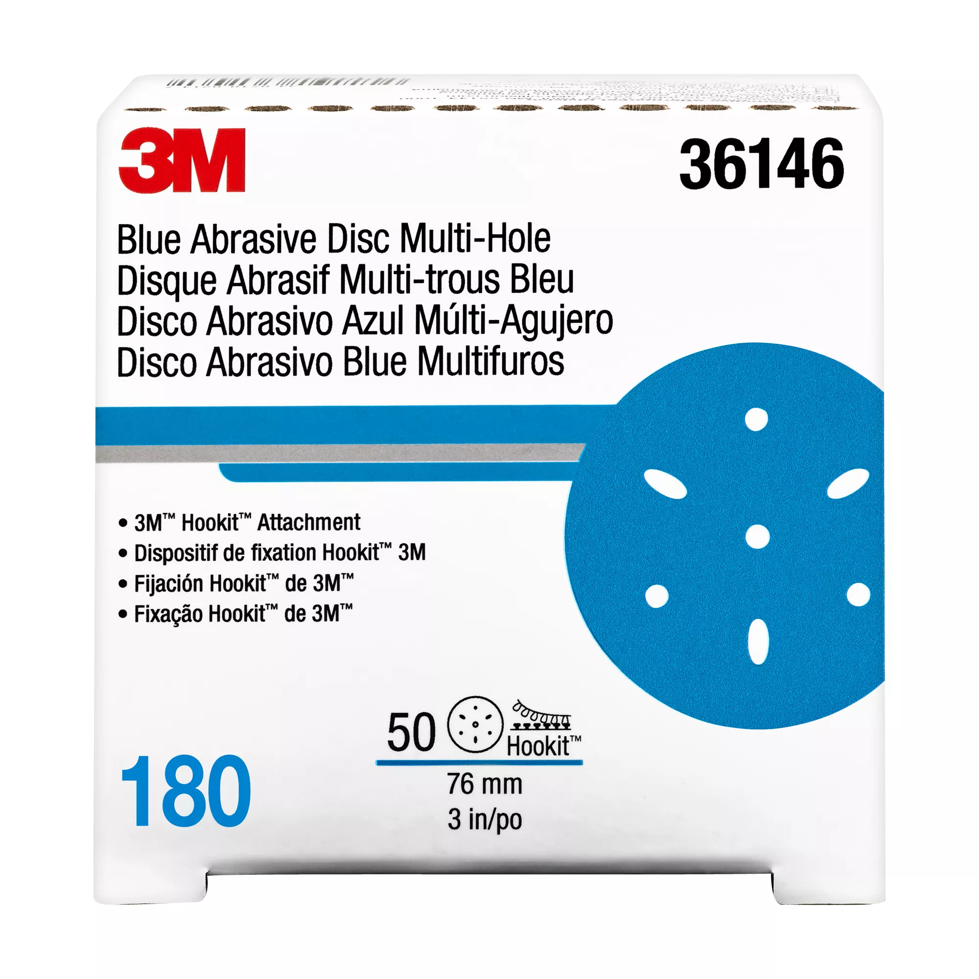 SKU 7100091344 | 3M™ Hookit™ Blue Abrasive Disc Multi-hole