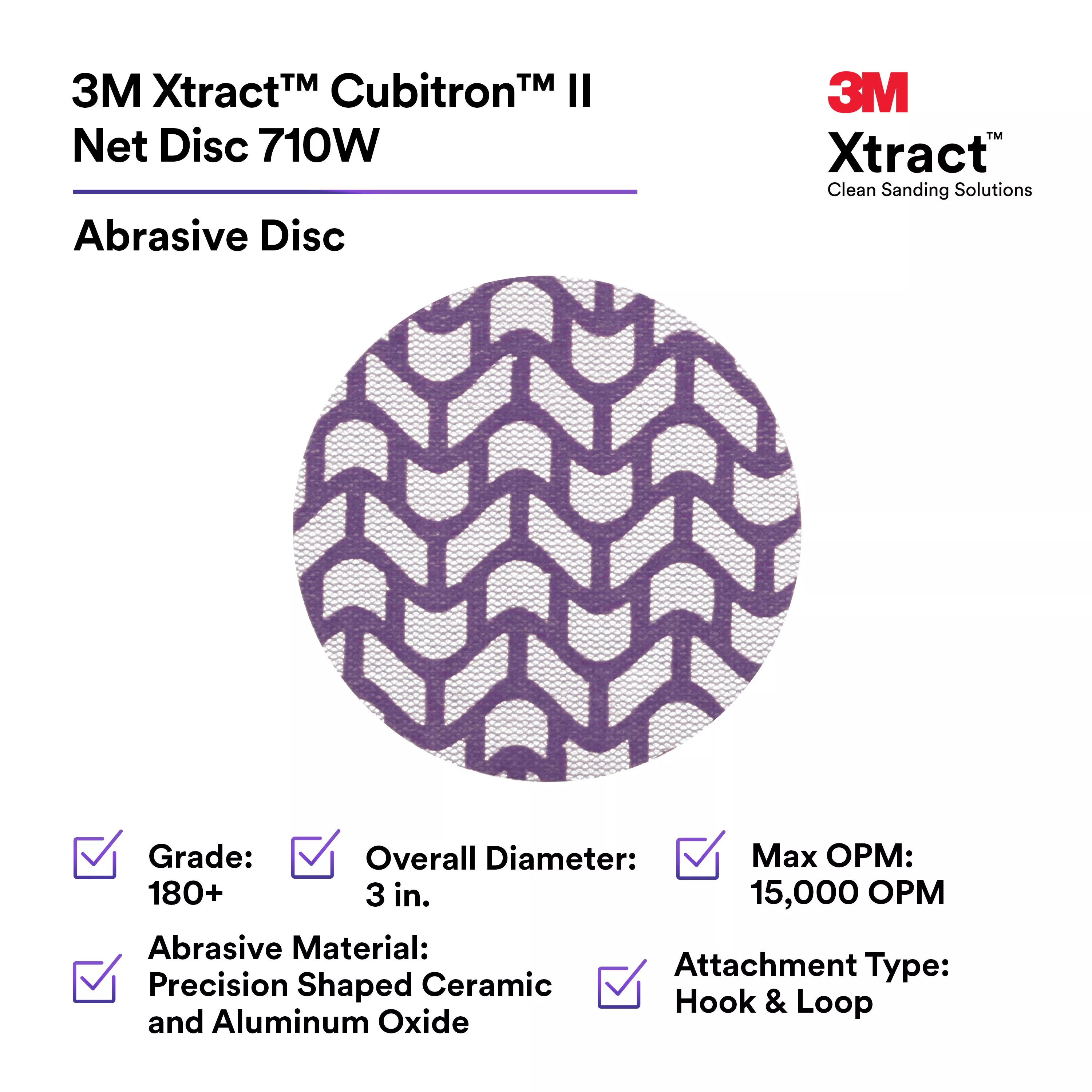 SKU 7100287549 | 3M Xtract™ Cubitron™ II Net Disc 710W