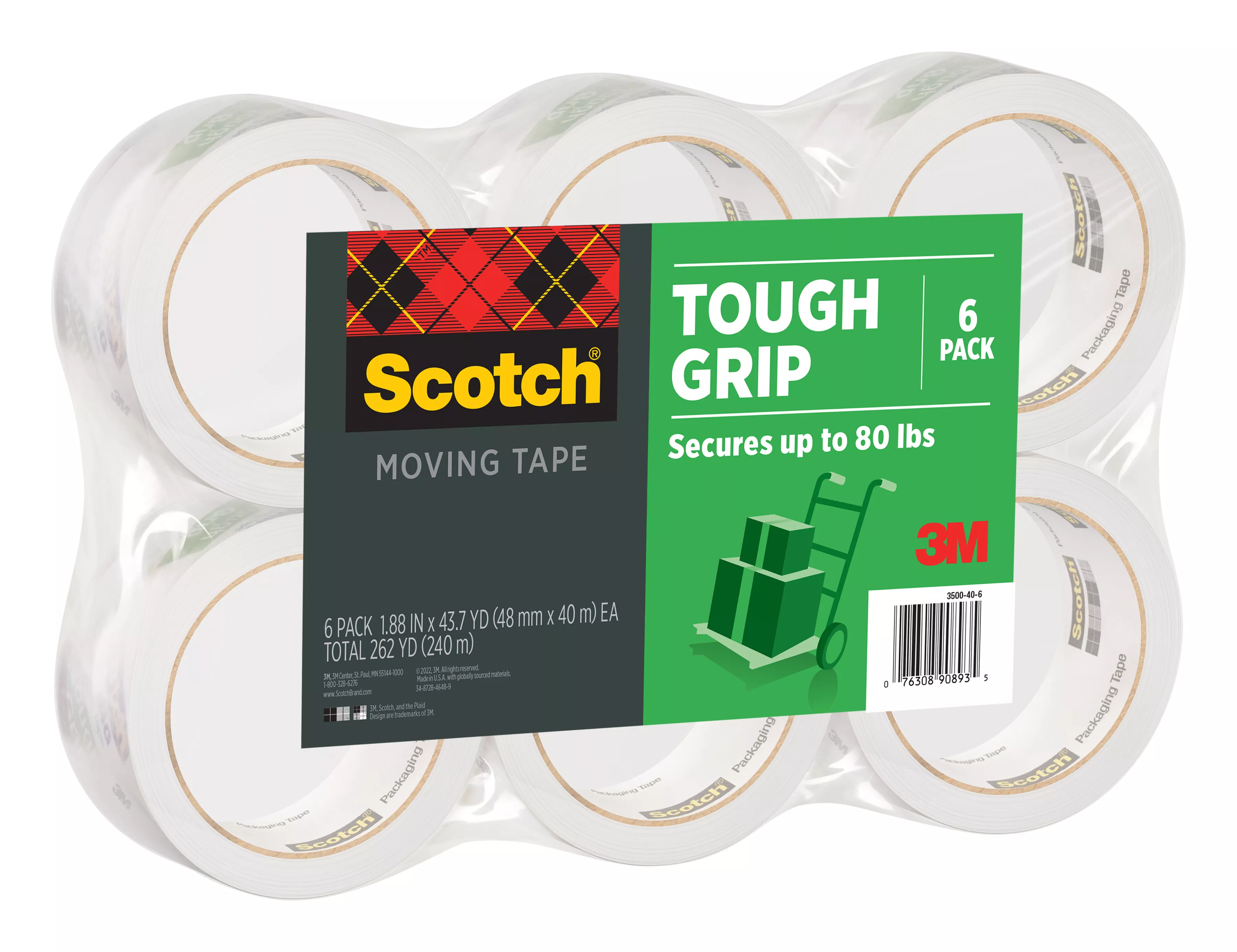 SKU 7100138875 | Scotch® Tough Grip Moving Packaging Tape