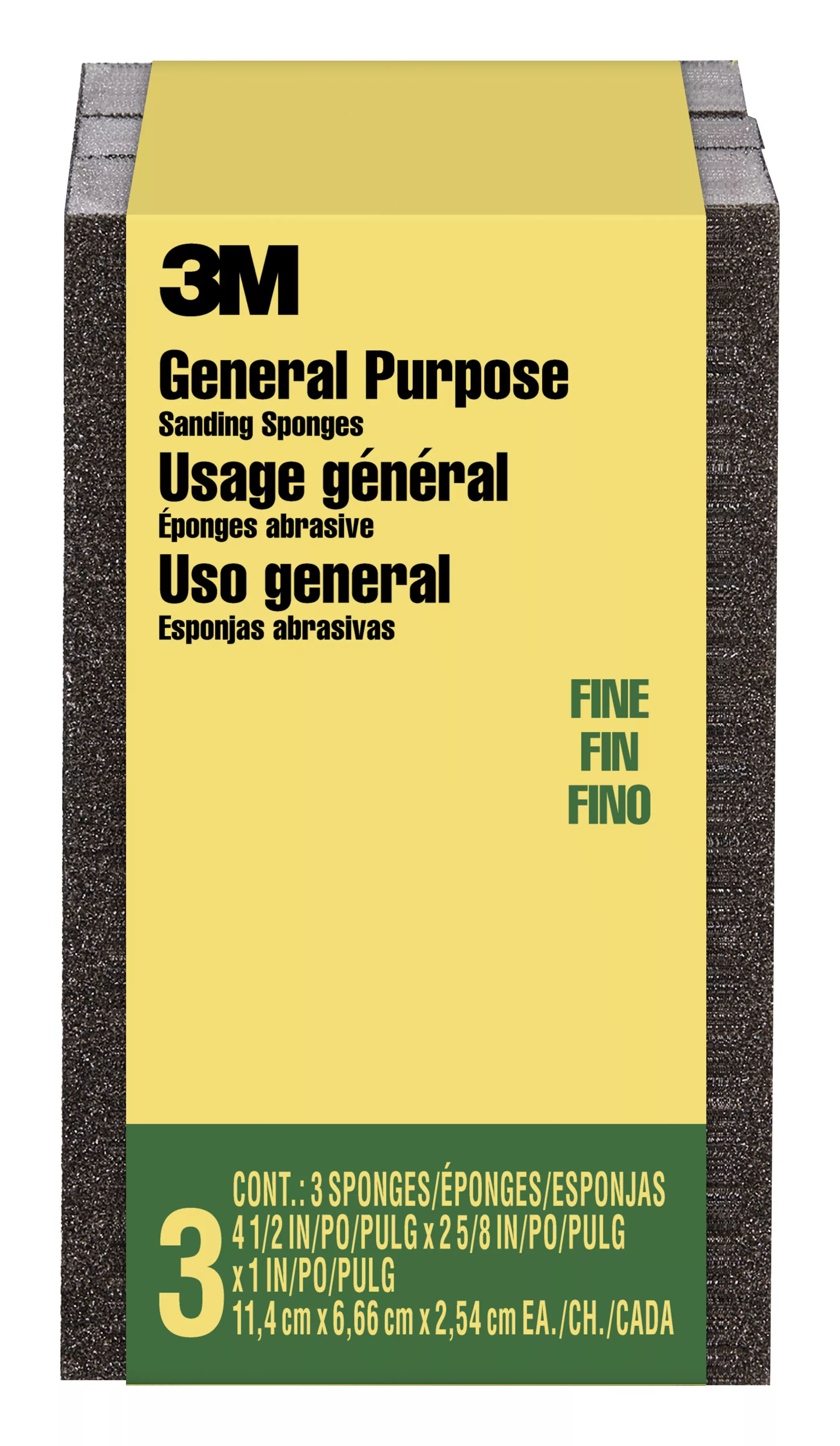 SKU 7100241248 | 3M™ General Purpose Sanding Sponge CP001-3PK-LG