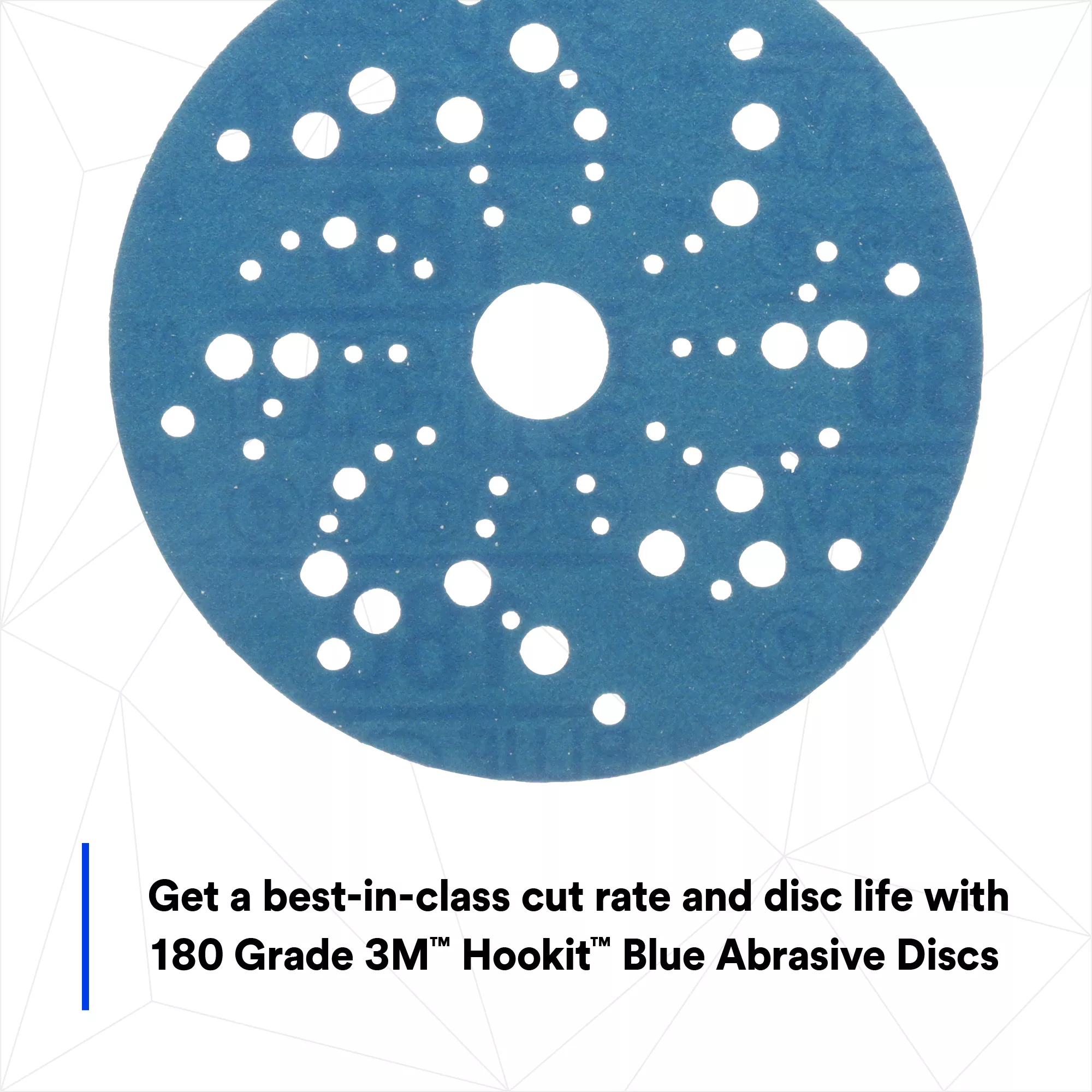 SKU 7100090978 | 3M™ Hookit™ Blue Abrasive Disc 321U Multi-hole