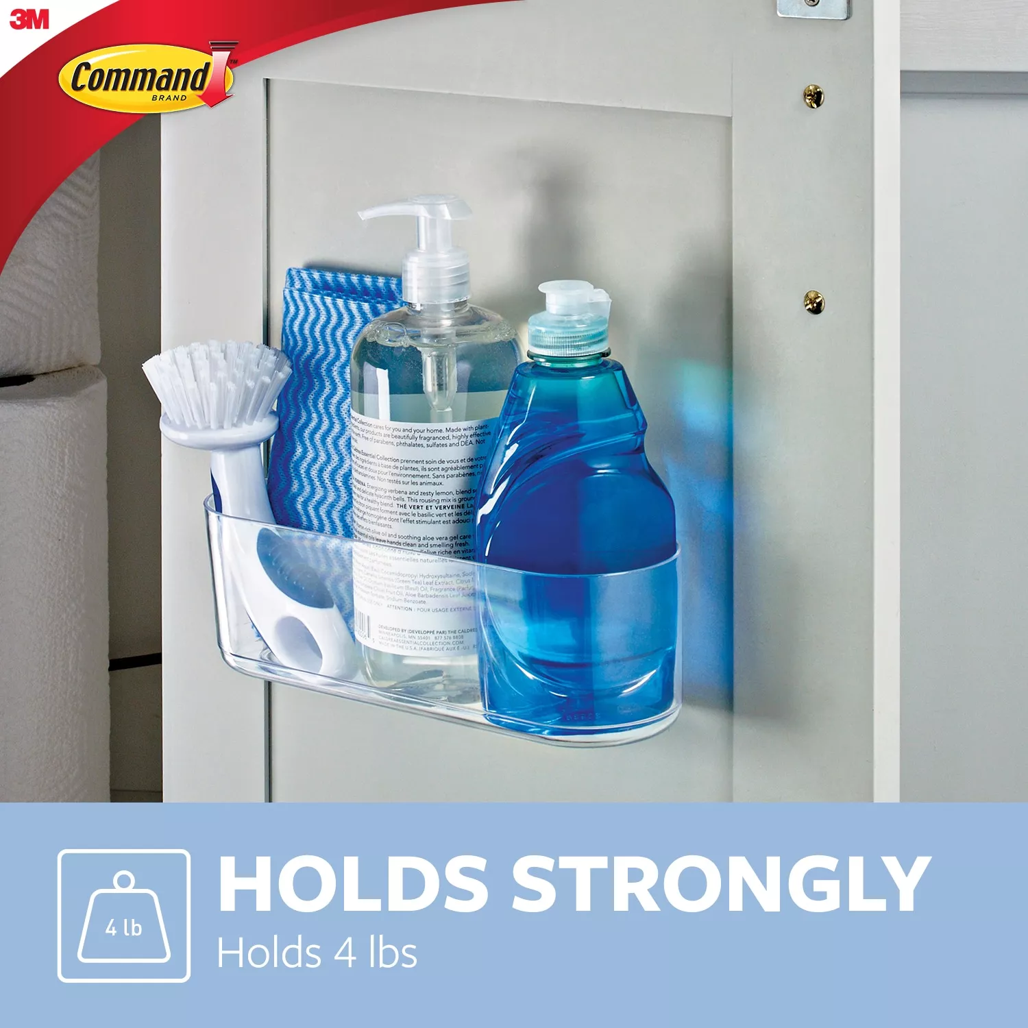 SKU 7100284683 | Command™ Clear Large Caddy with Clear Strips HOM15CLR-ES