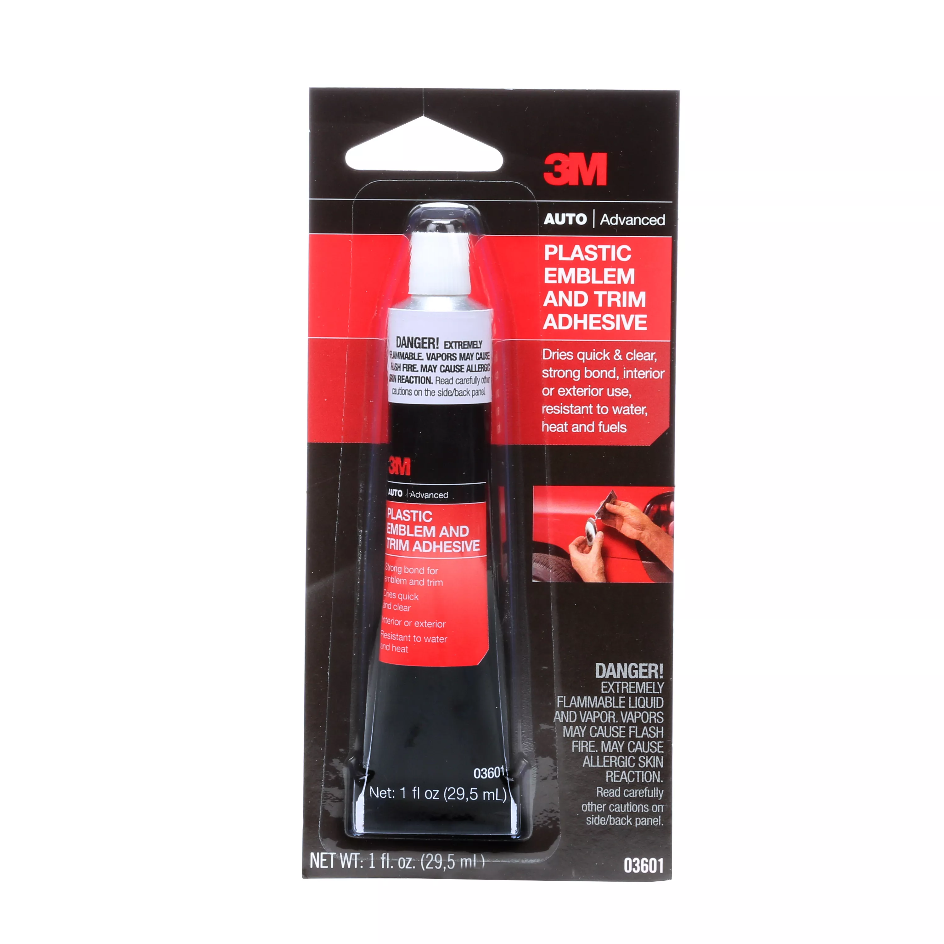 3M™ Plastic Emblem and Trim Adhesive, 03601, 1 fl oz, 12 per case