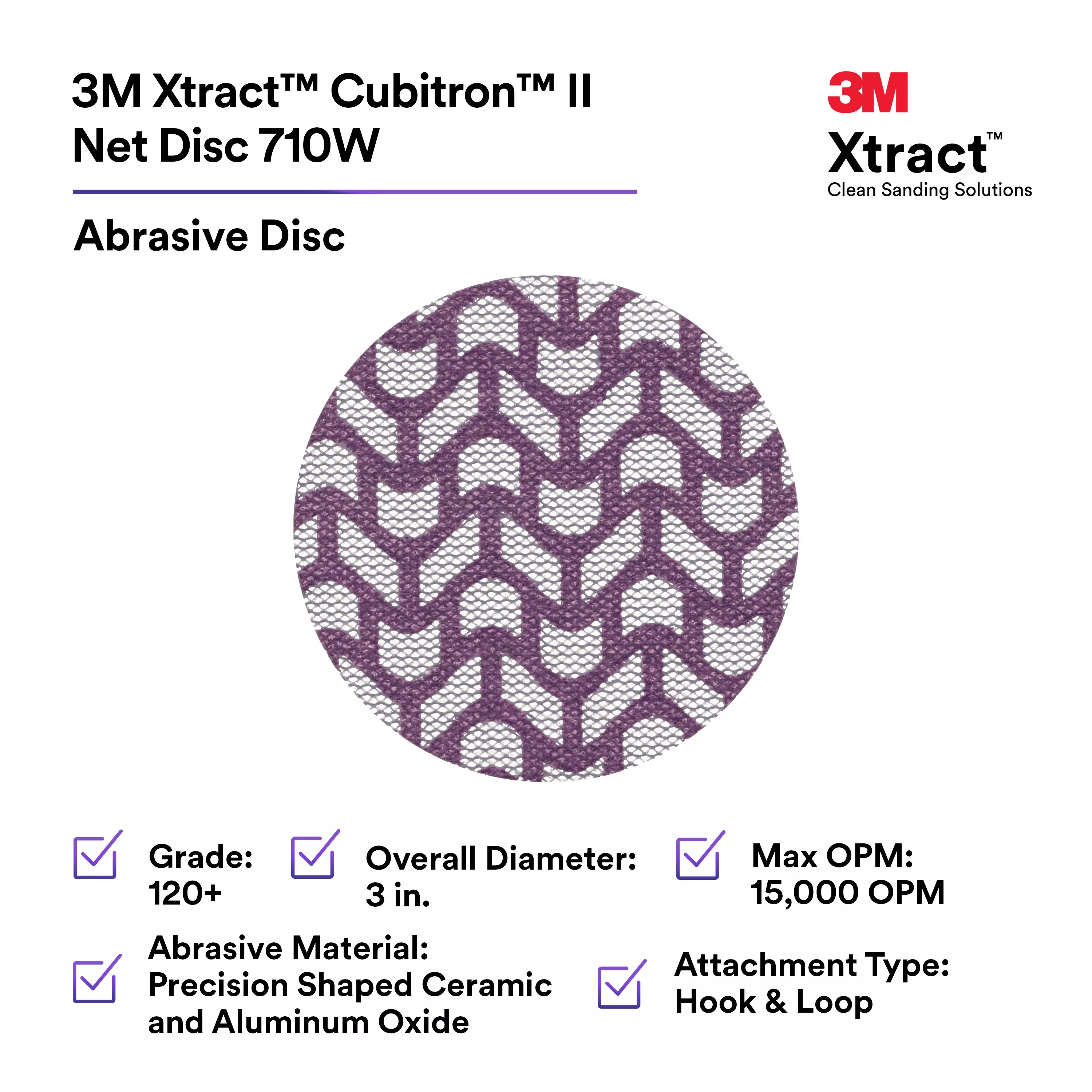 SKU 7100287828 | 3M Xtract™ Cubitron™ II Net Disc 710W