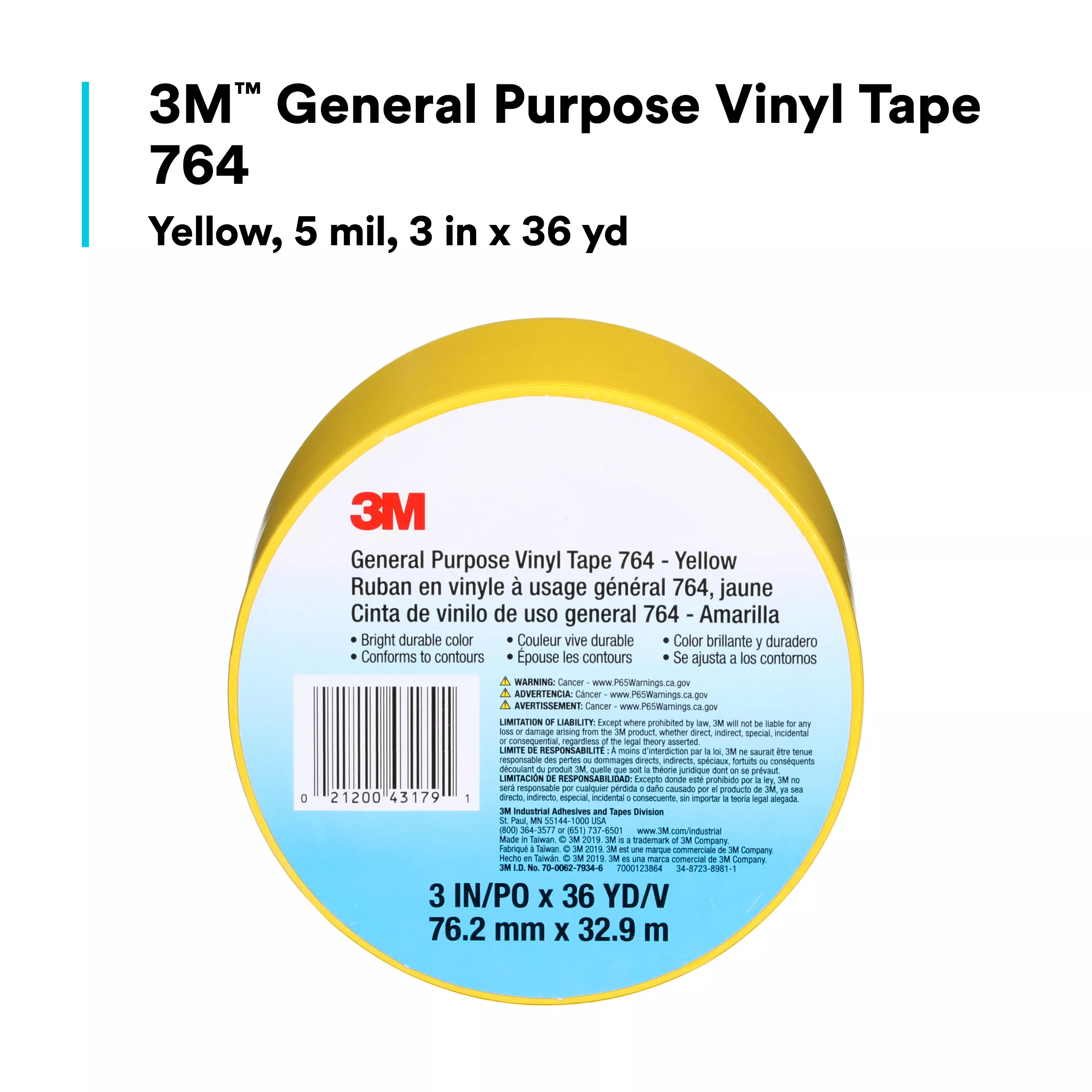 SKU 7000123864 | 3M™ General Purpose Vinyl Tape 764