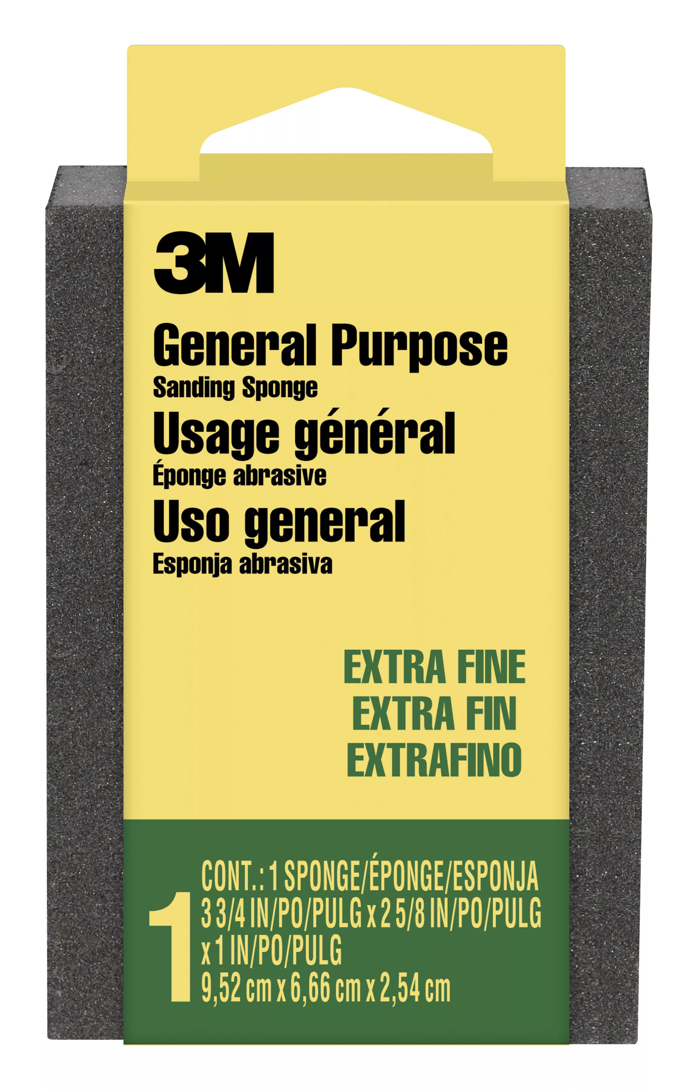 3M™ Sanding Sponge CP-000-ESF, 3 3/4 in x 2 5/8 in x 1 in (9.52 cm x 6.66 cm x 2.54 cm), Extra Fine