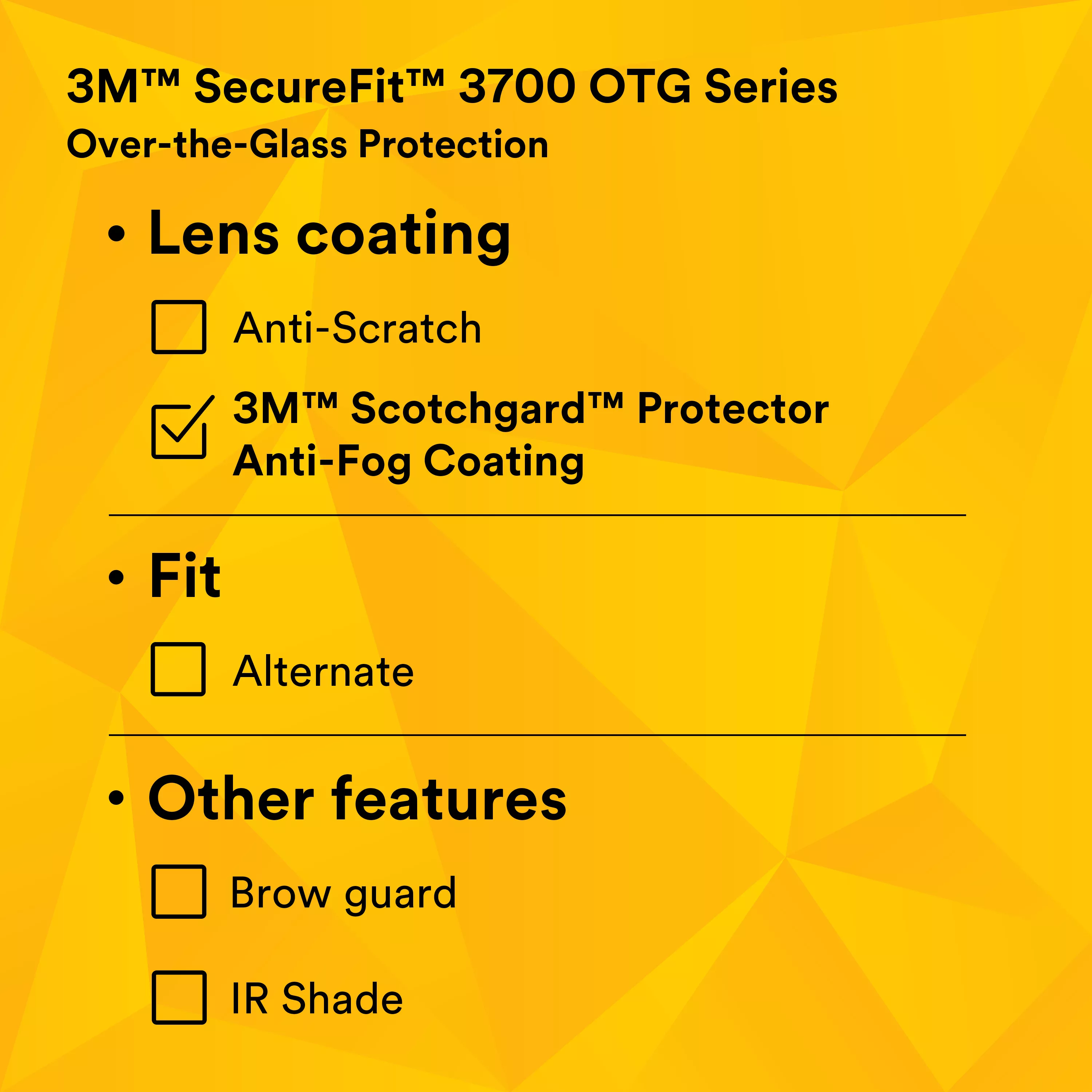 SKU 7100221209 | 3M™ SecureFit™ 3700 Series