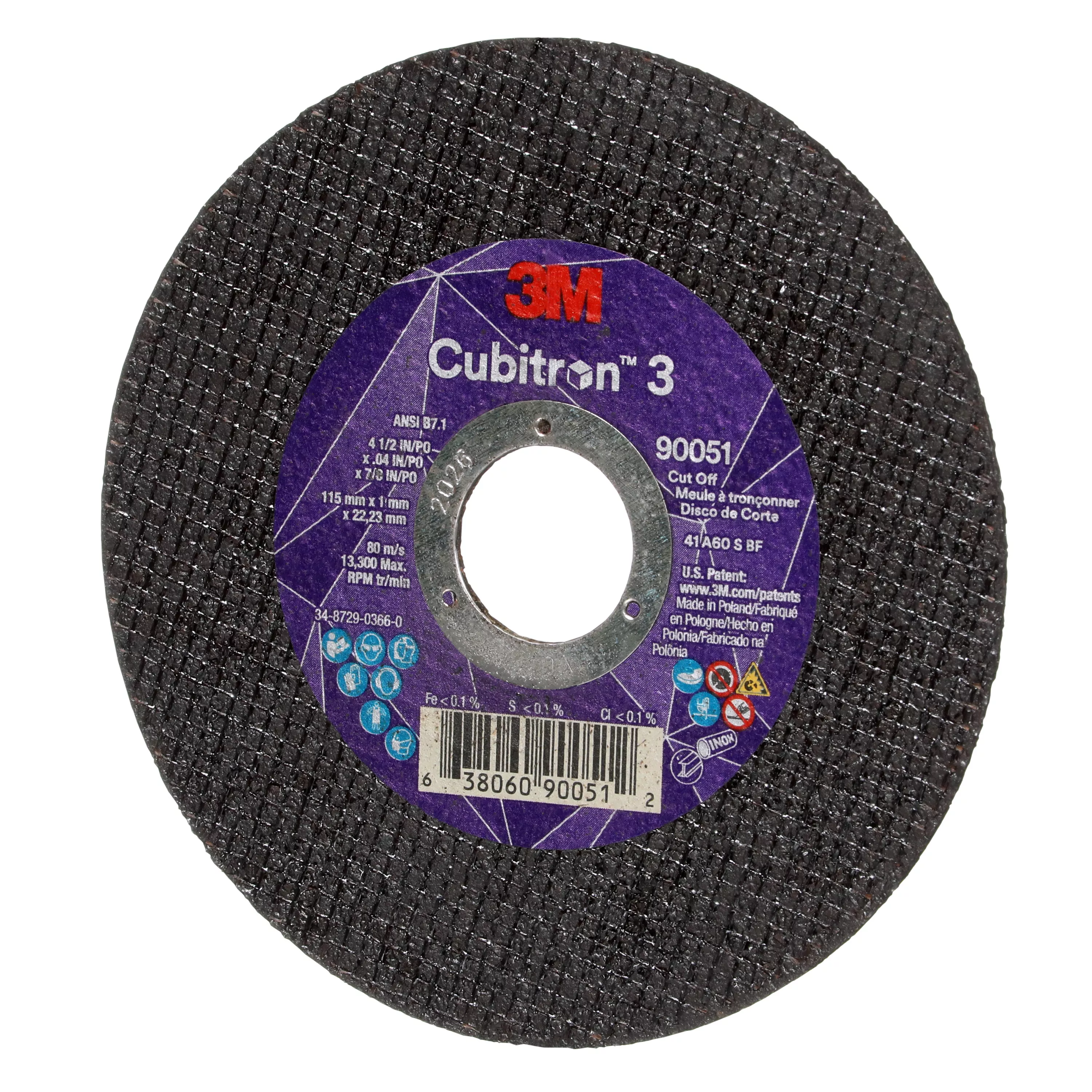 Product Number 90051 | 3M™ Cubitron™ 3 Cut-Off Wheel
