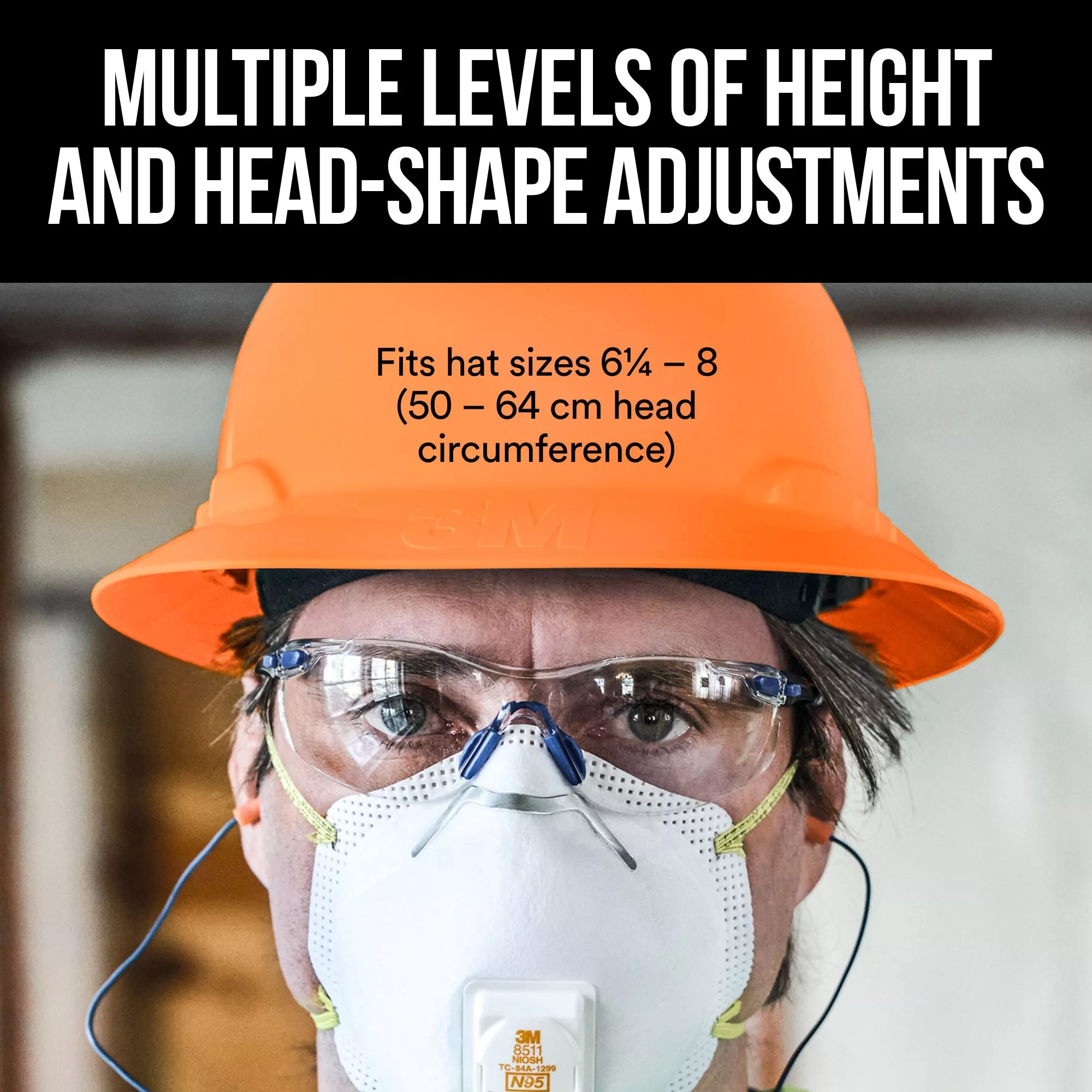 SKU 7100297624 | 3M™ SecureFit™ Full Brim Hard Hat CHH-FB-R-O6-SL